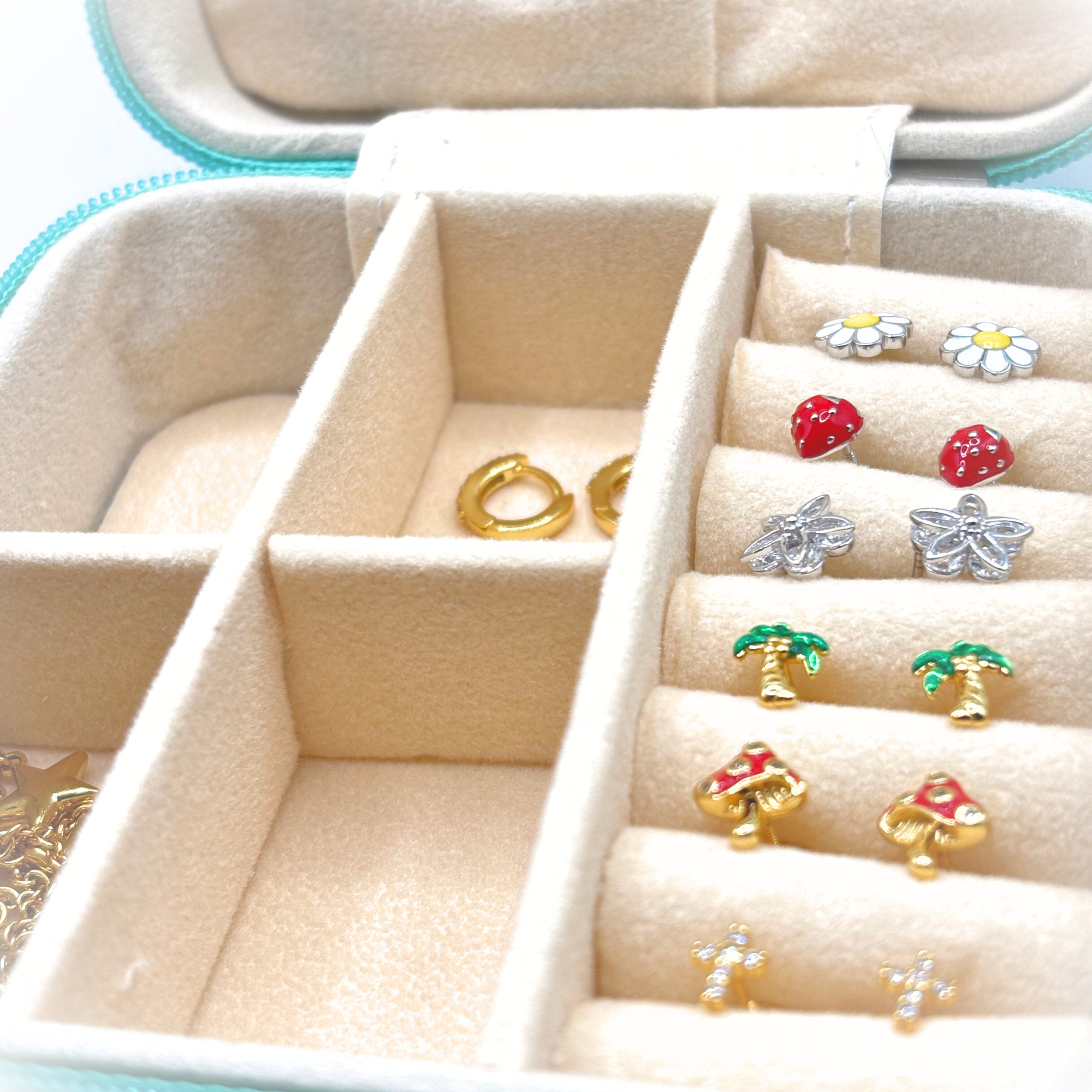 Mini Joyero pequeño para aros collares pulseras y anilos