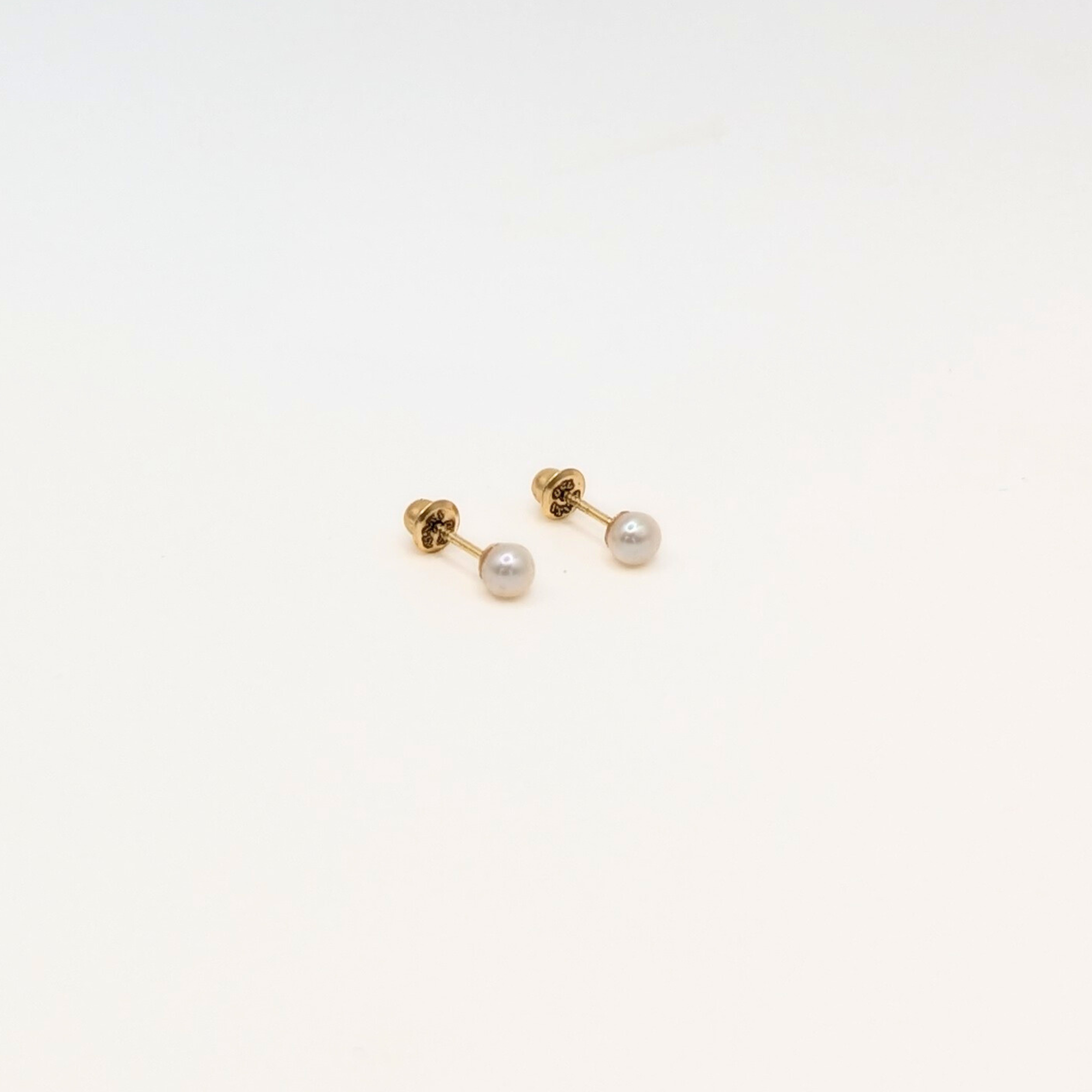 Arito perla cultivada abridor en oro 18k para bebes guaguas