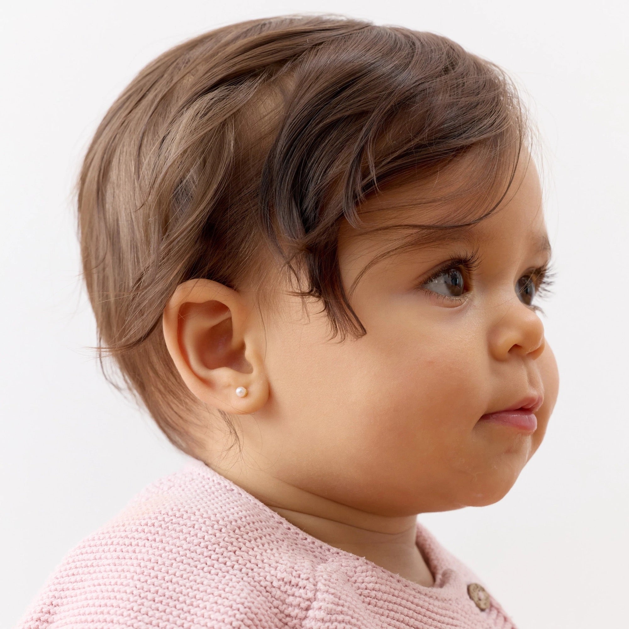 Aros de Perla Cultivada de 4mm de Plata 925 enchapados en Oro 18k