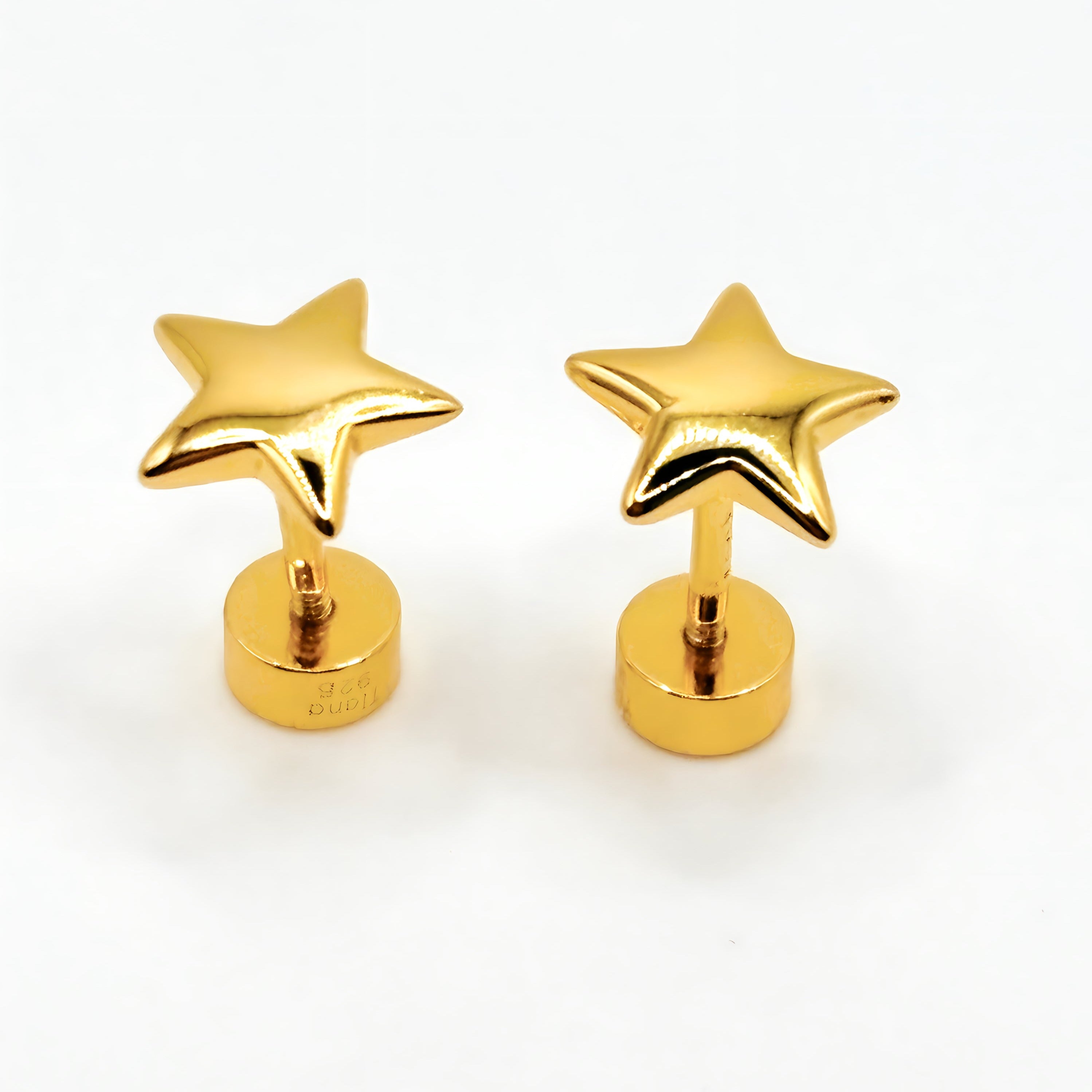 Aros de estrella de 7 mm de Plata 925 enchapados en Oro 18k