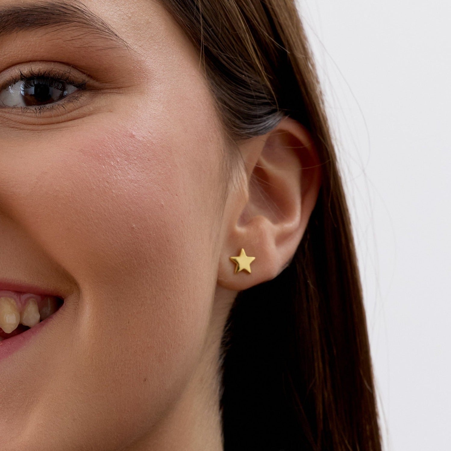 Aros de estrella de 7 mm de Plata 925 enchapados en Oro 18k