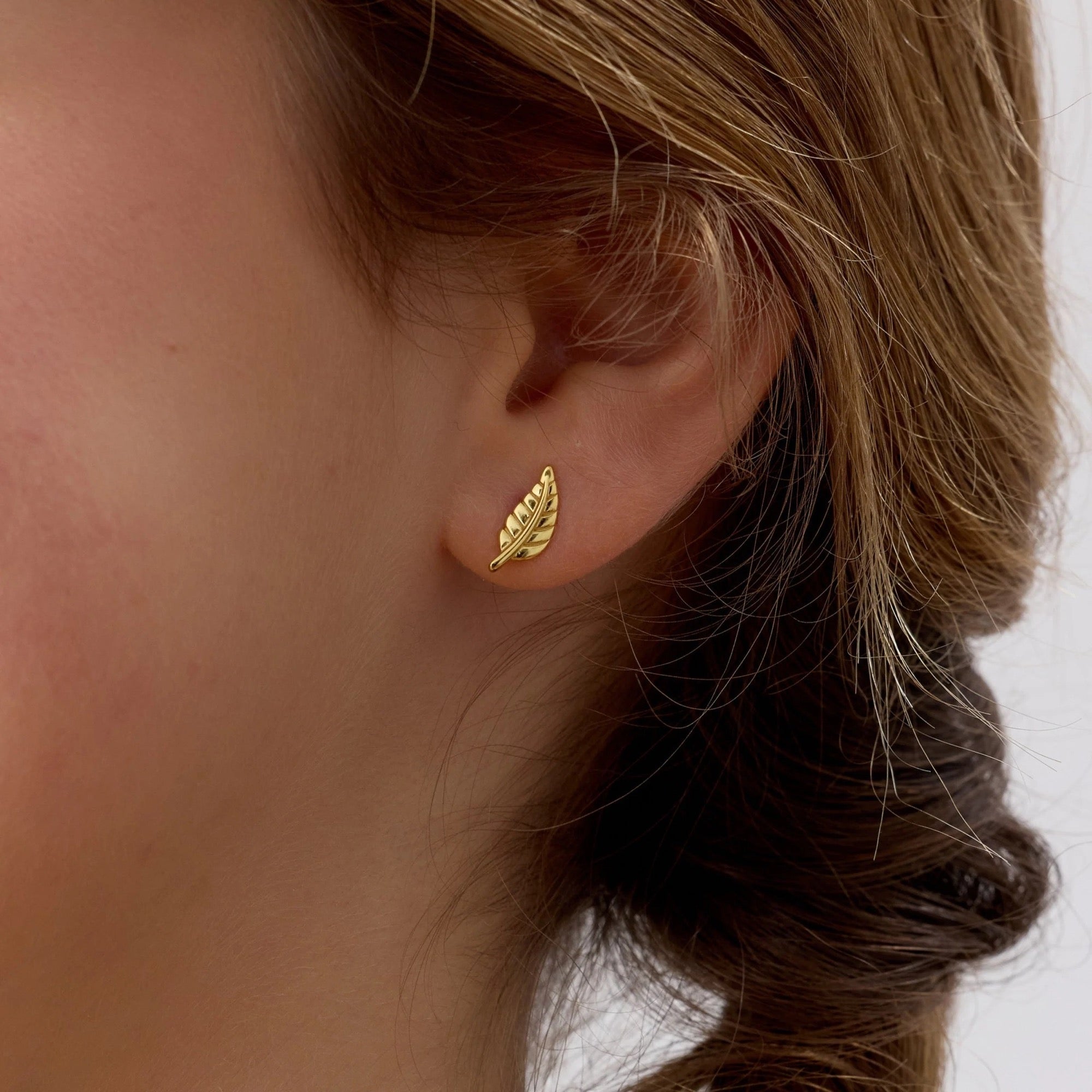 Aros de Hojas de Plata 925 bañados en Oro 18k