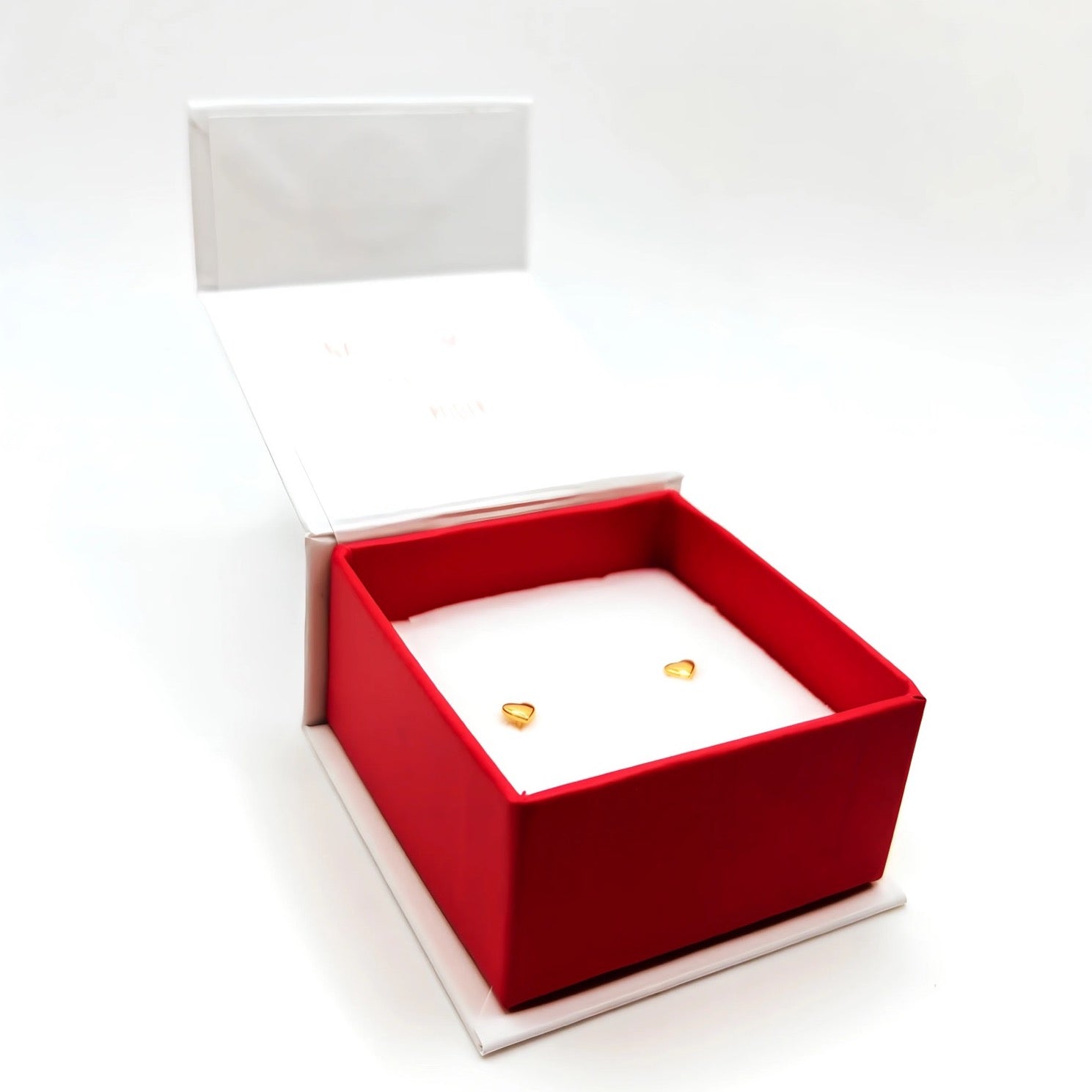 Aros de Corazón de Plata 925 enchapados en Oro 18k