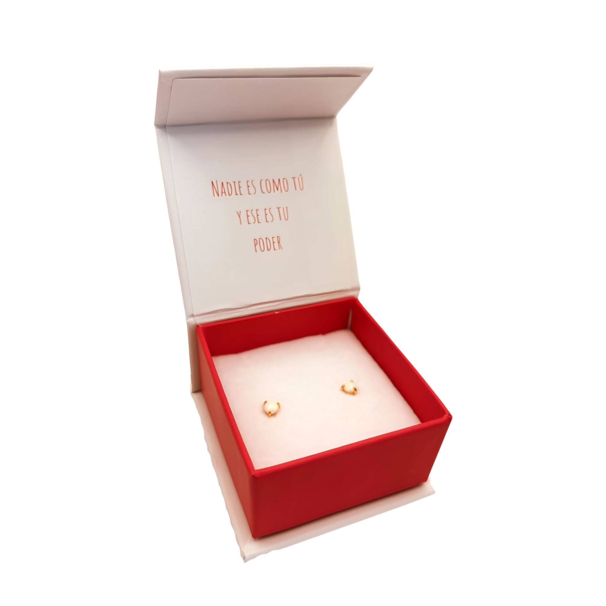Aros de Opalo Redondo de Plata 925 enchapados en Oro 18k