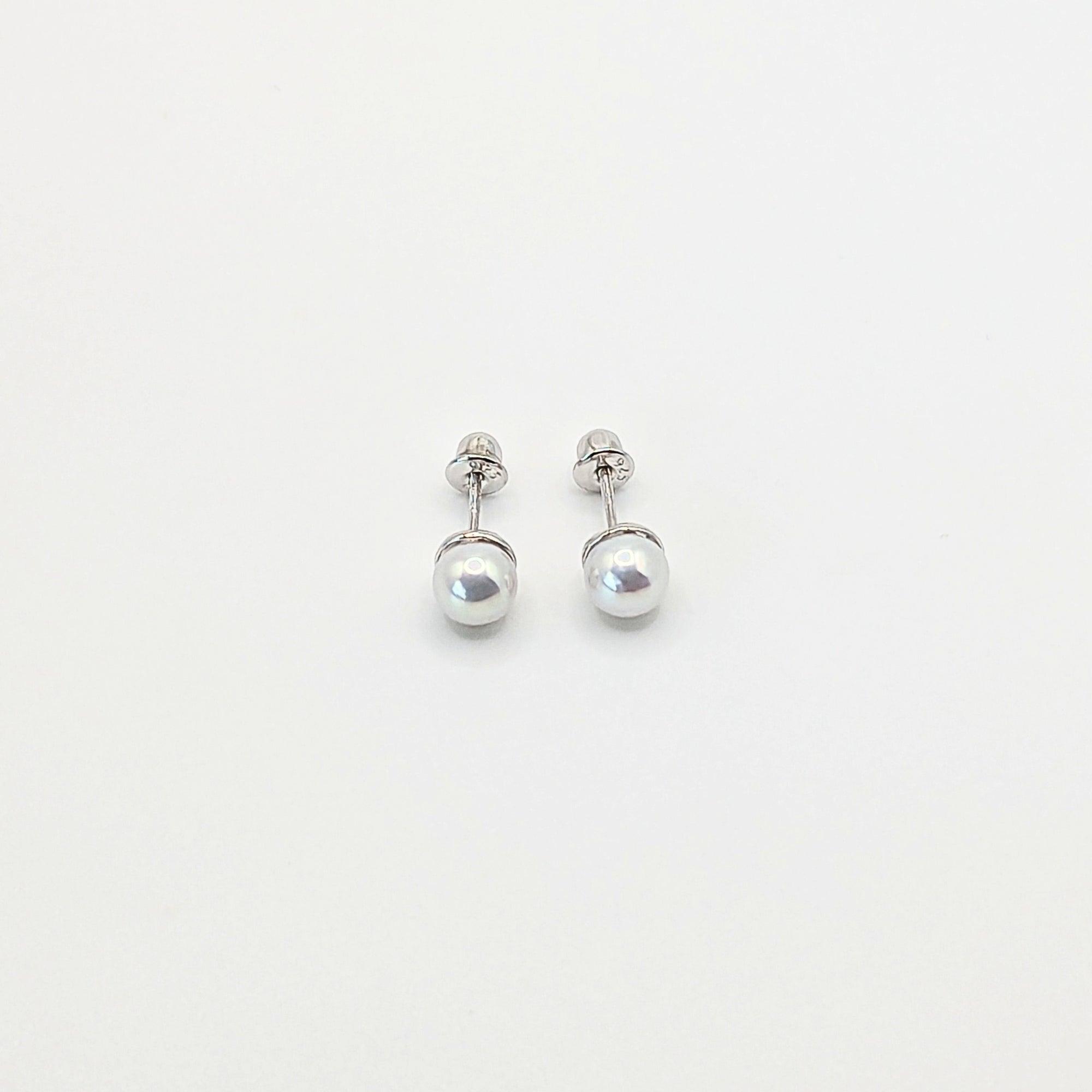 Aros de Perla Cultivada de 6mm de Plata 925