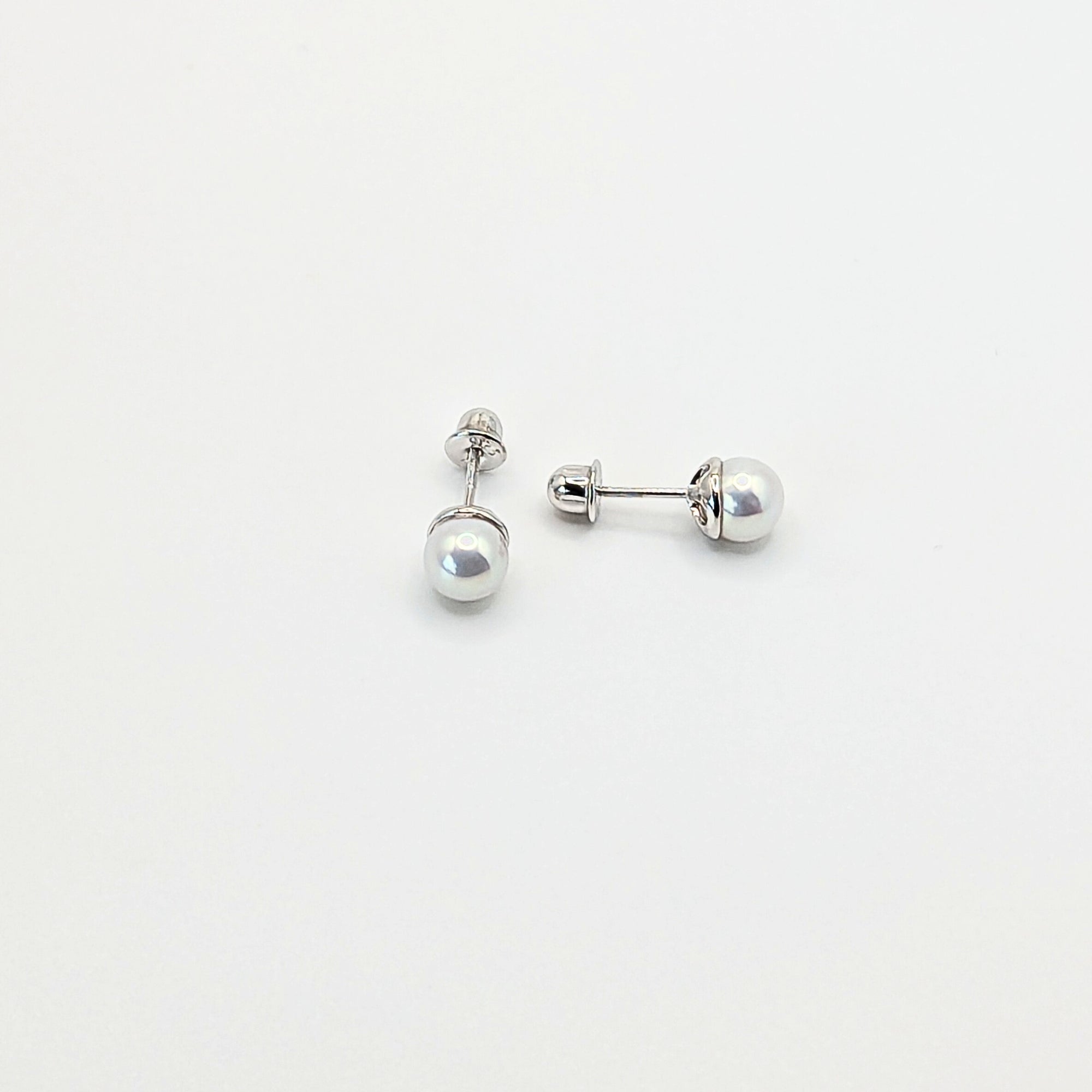 Aros de Perla Cultivada de 6mm de Plata 925