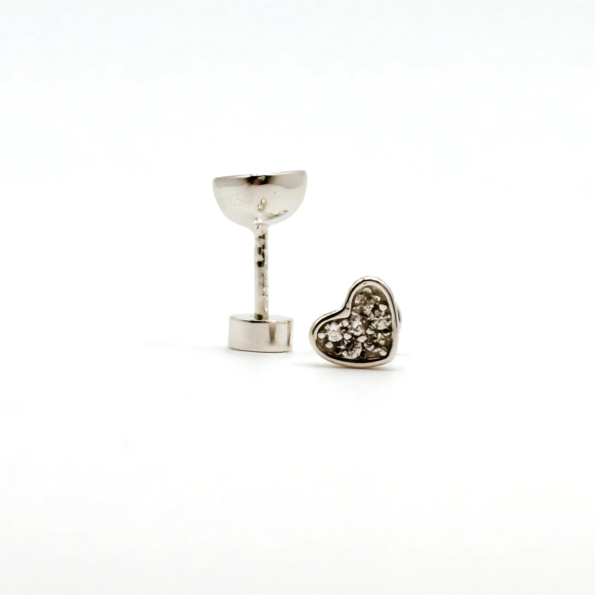 Aros de Corazón con Circones Transparentes de Plata 925