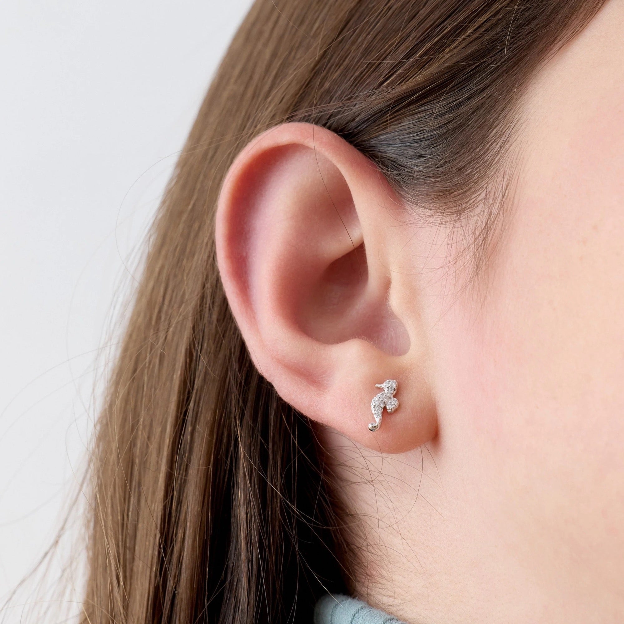 Aros de Caballito de Mar con Circones de Plata 925