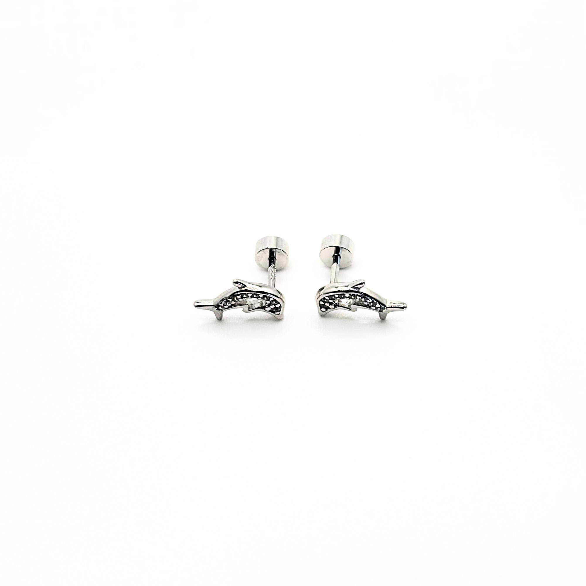 Aros de Delfin con Circones de Plata 925