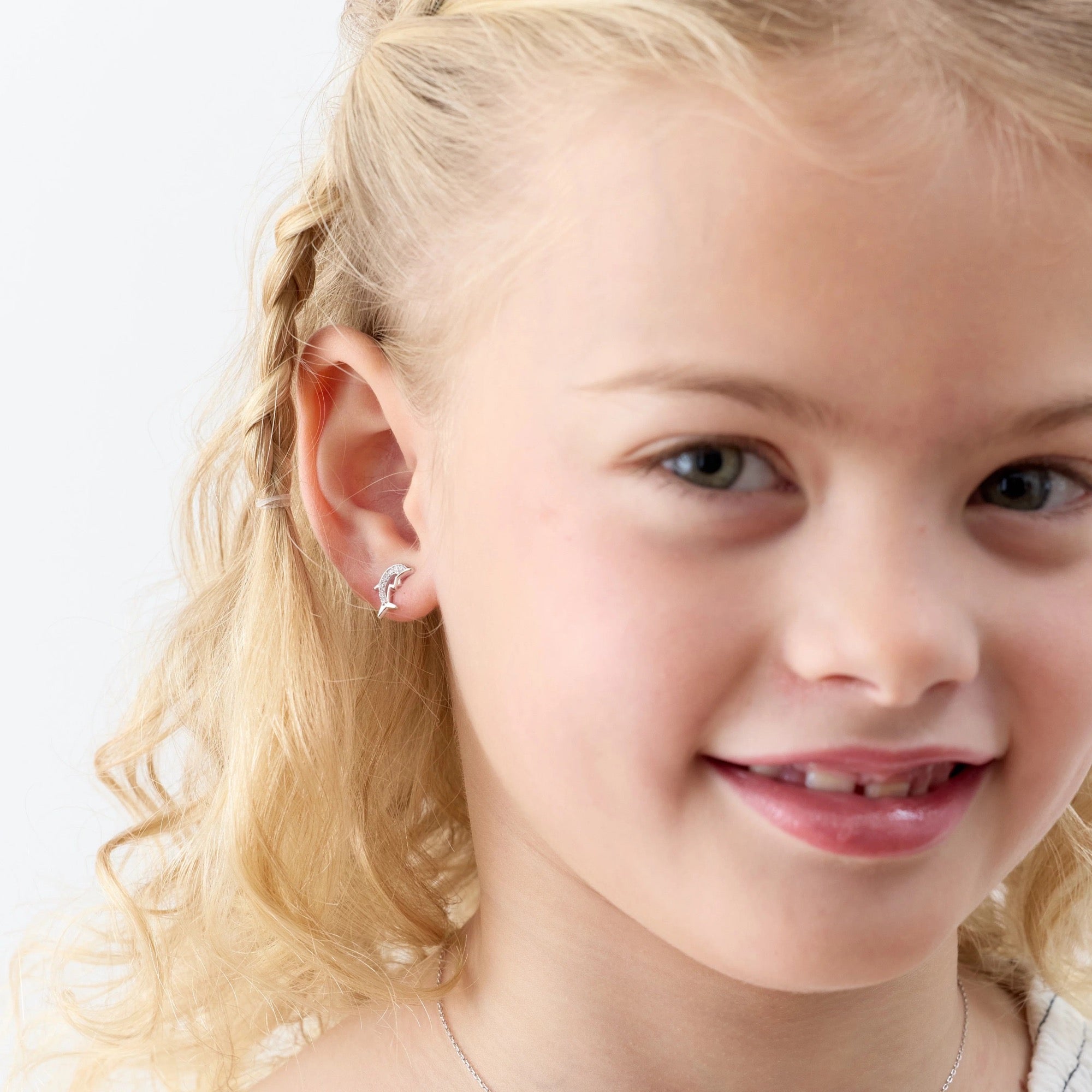 Aros de Delfin con Circones de Plata 925