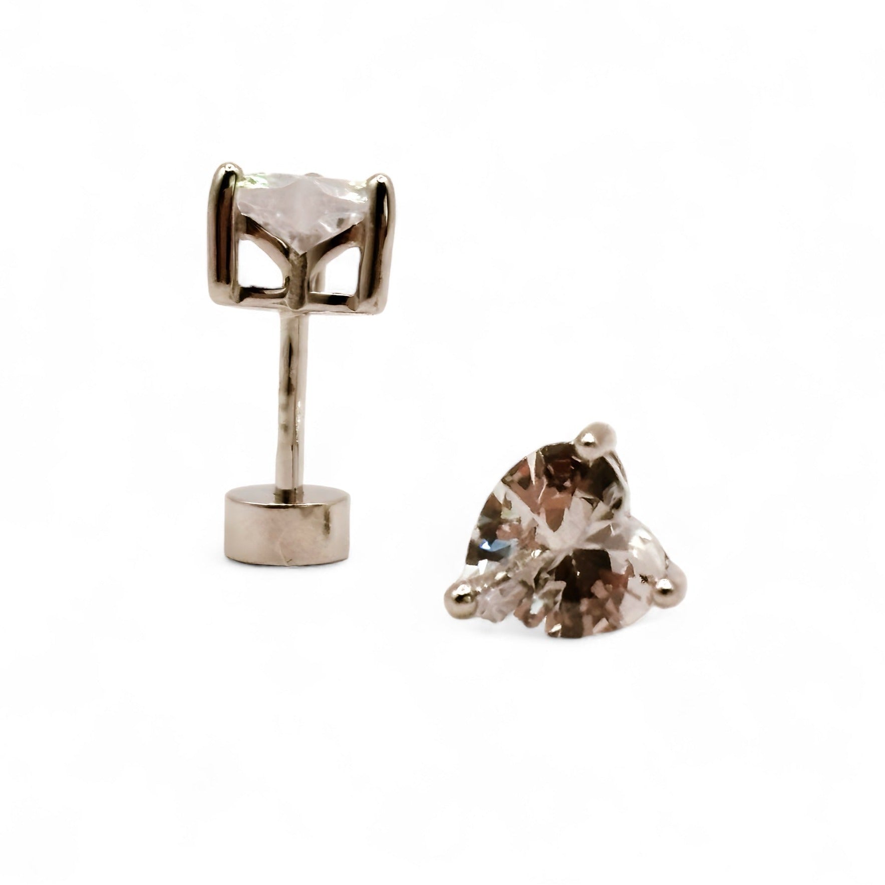 aretes pequeños de plata 925 para niñas con forma de corazón