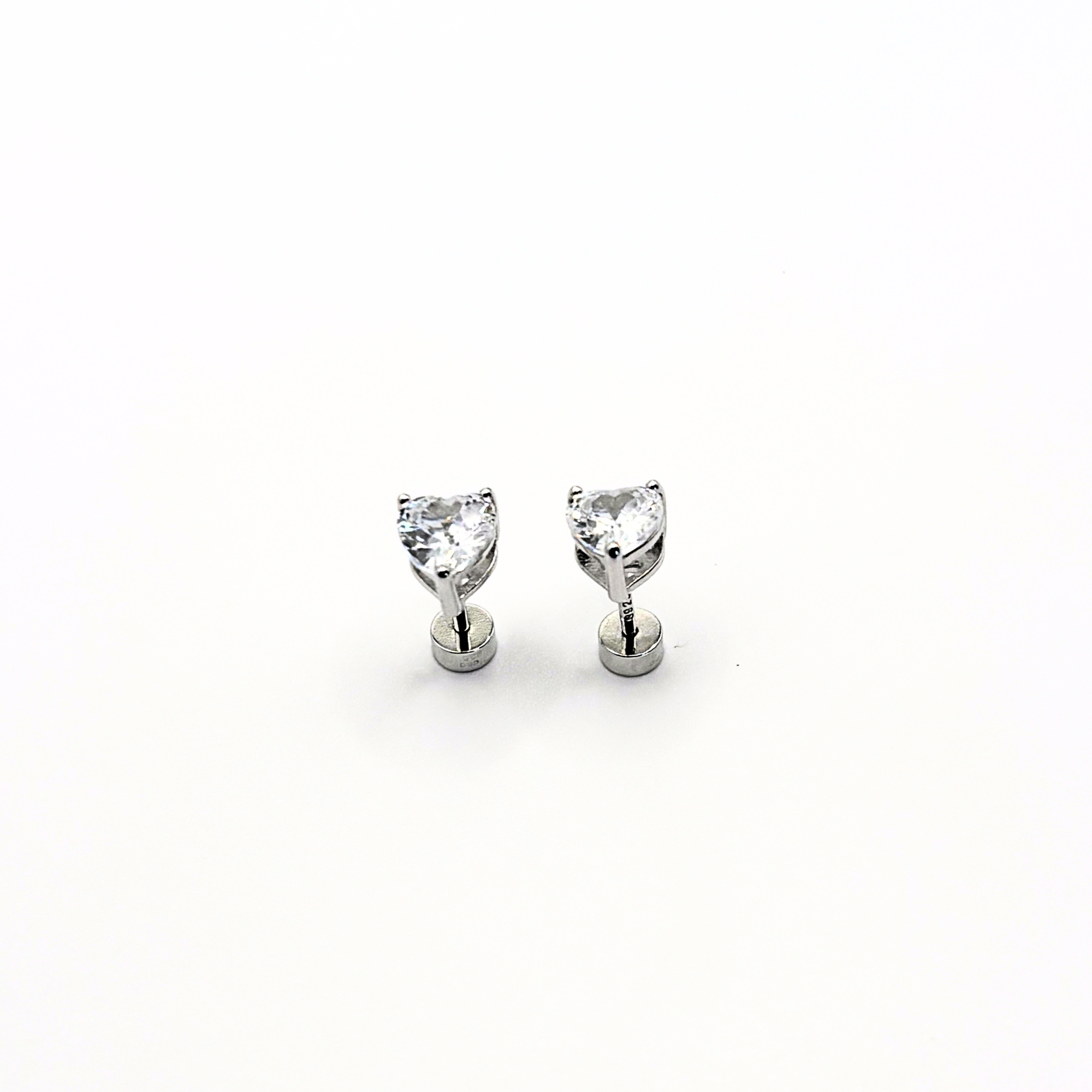 Aro de Corazón con Circón Transparente de Plata 925