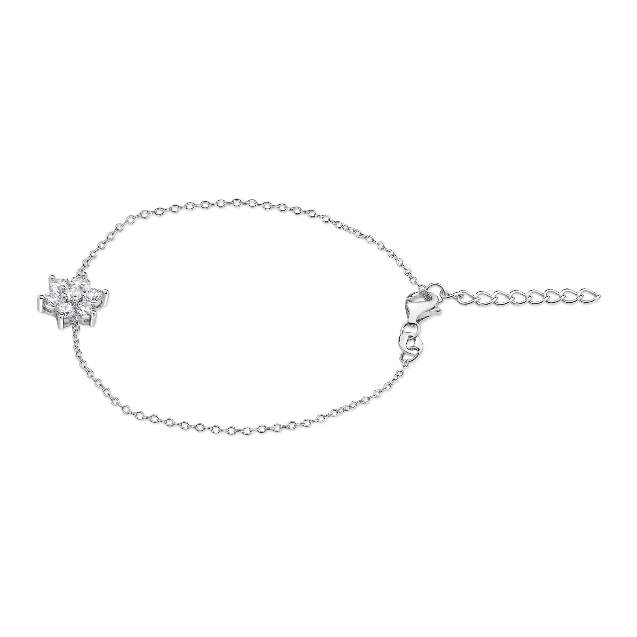 Pulsera con Flor de Circones de Plata 925