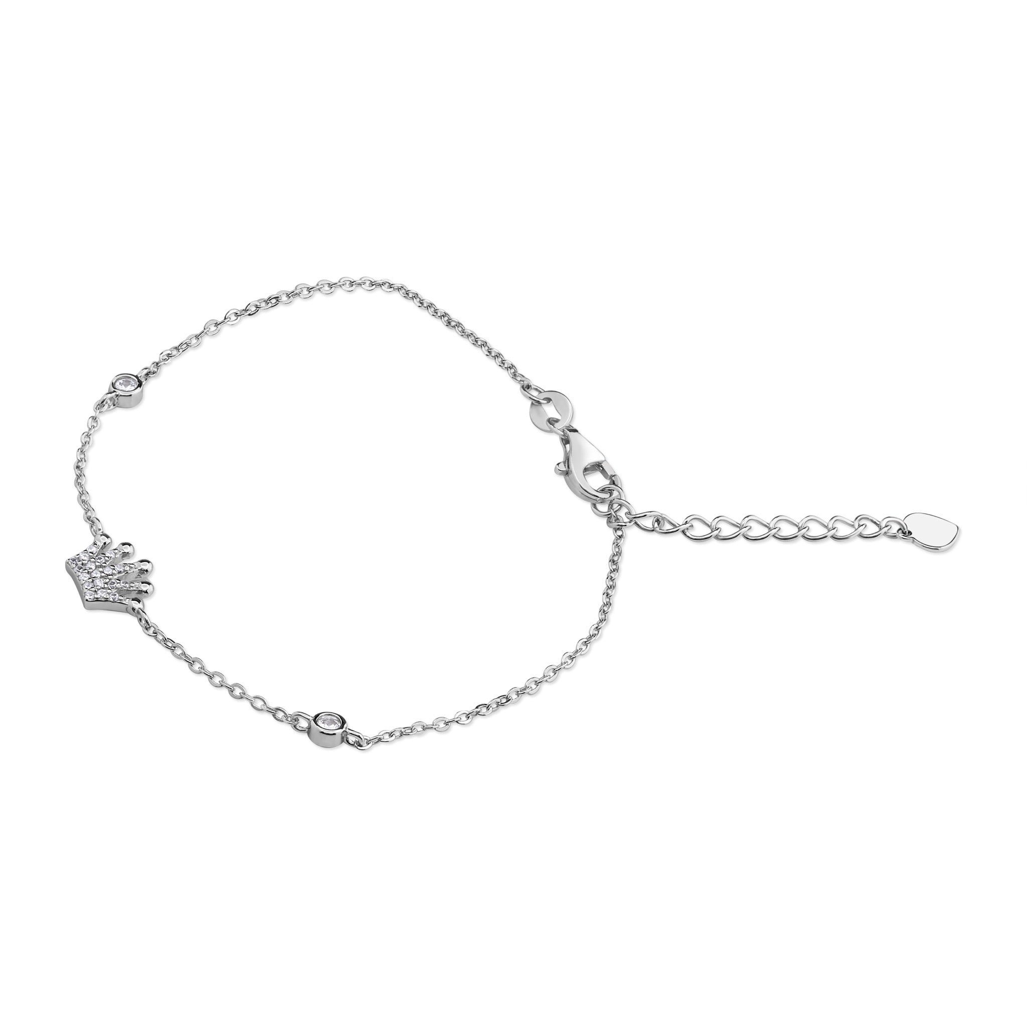 Pulsera con una Corona con Circones de Plata 925