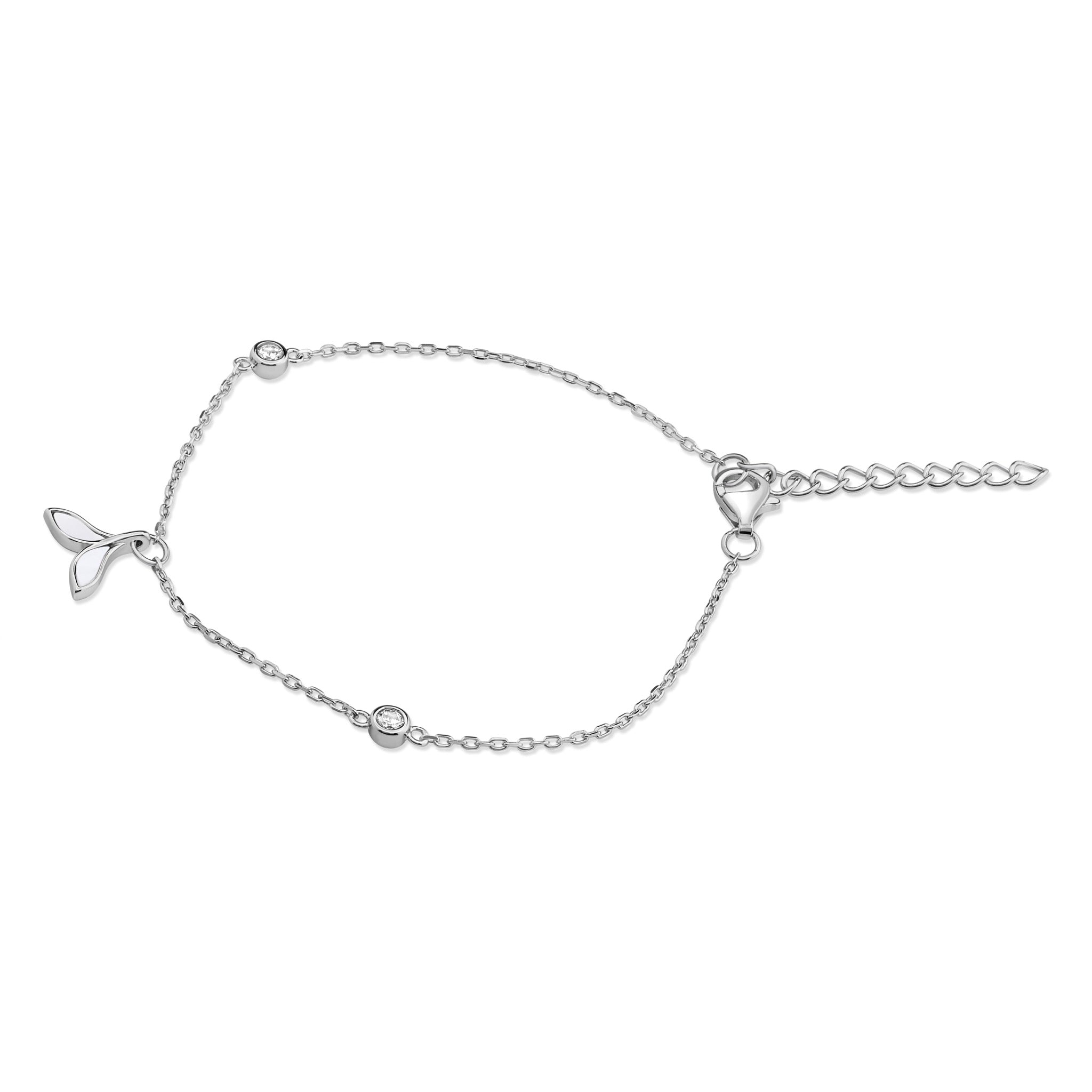 Pulsera de Cola de Ballena con Circones de Plata 925