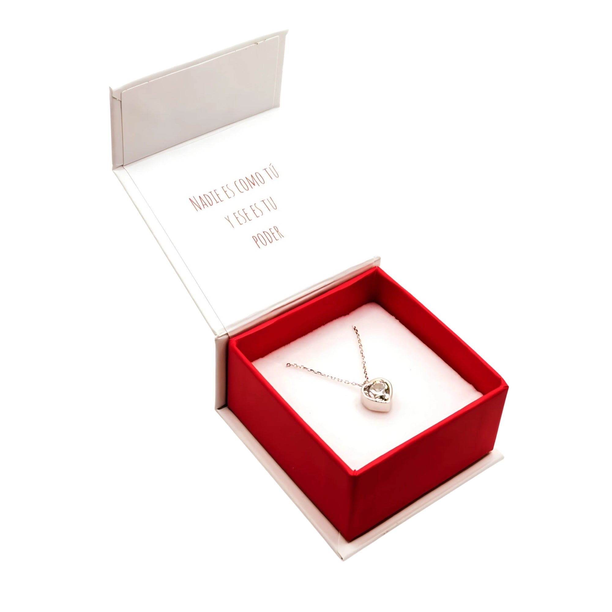 Collar con un Corazón de 8,8mm con Circón de Plata 925