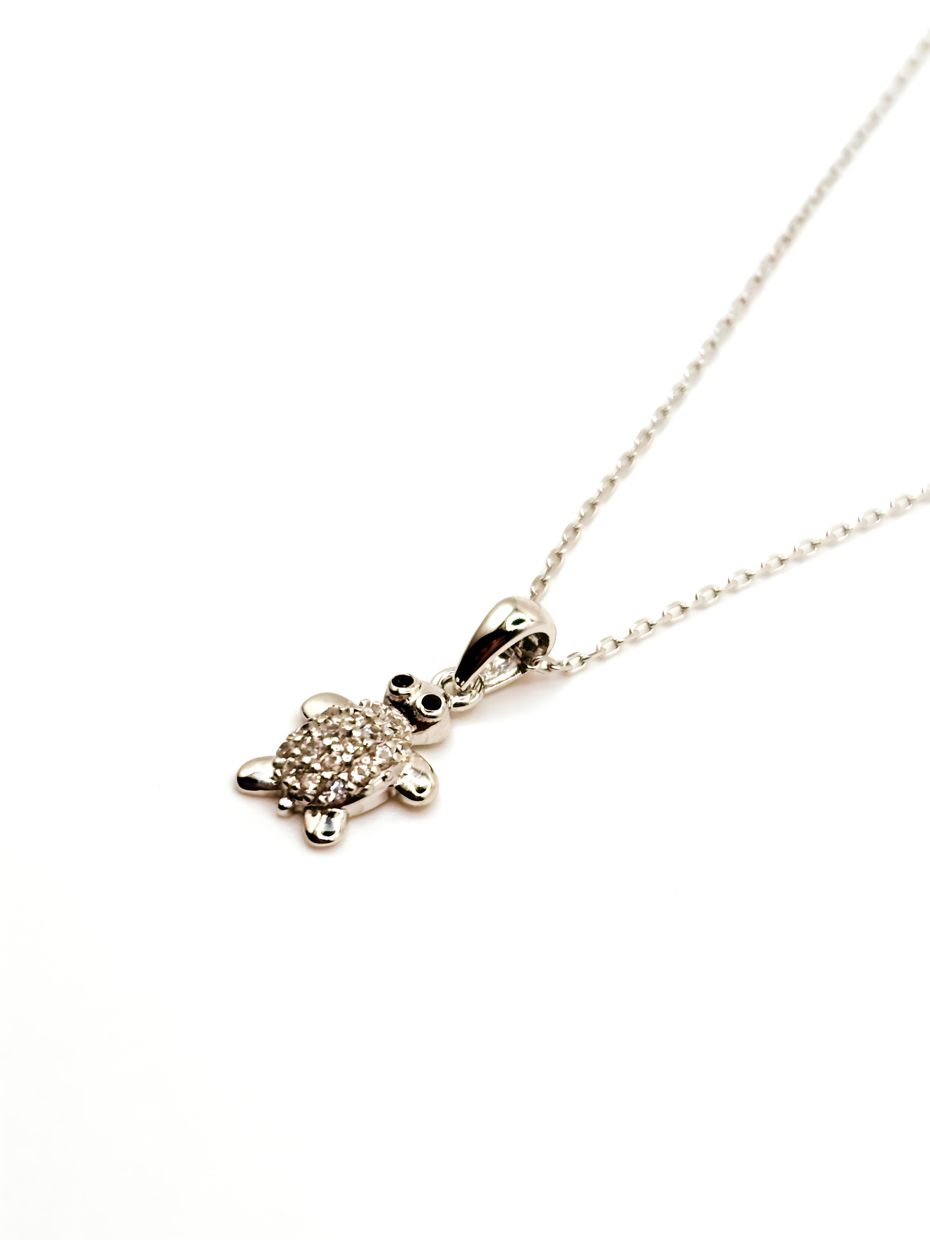 Collar con una Tortuga de 10mm con Circones de Plata 925