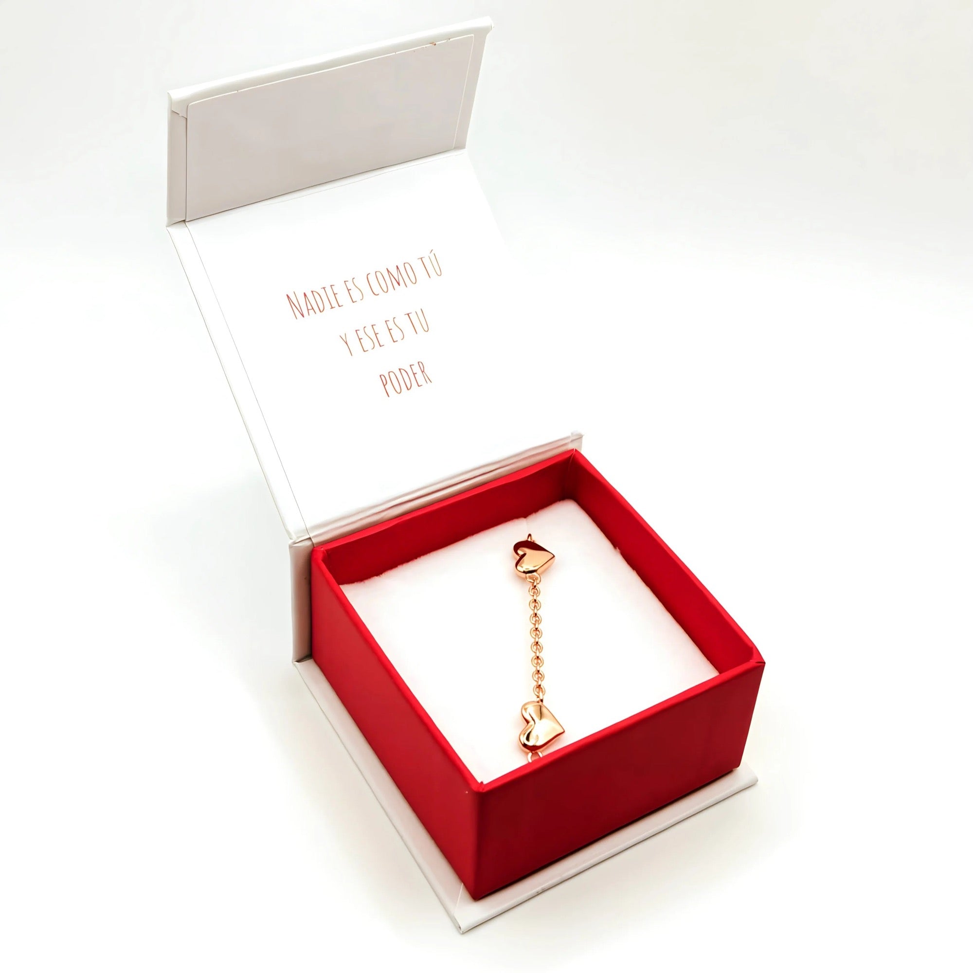 Pulsera con Corazones de Plata 925 enchapada en Oro Rosado de 18k, pulsera hipoalergénica libre de níquel para niñas