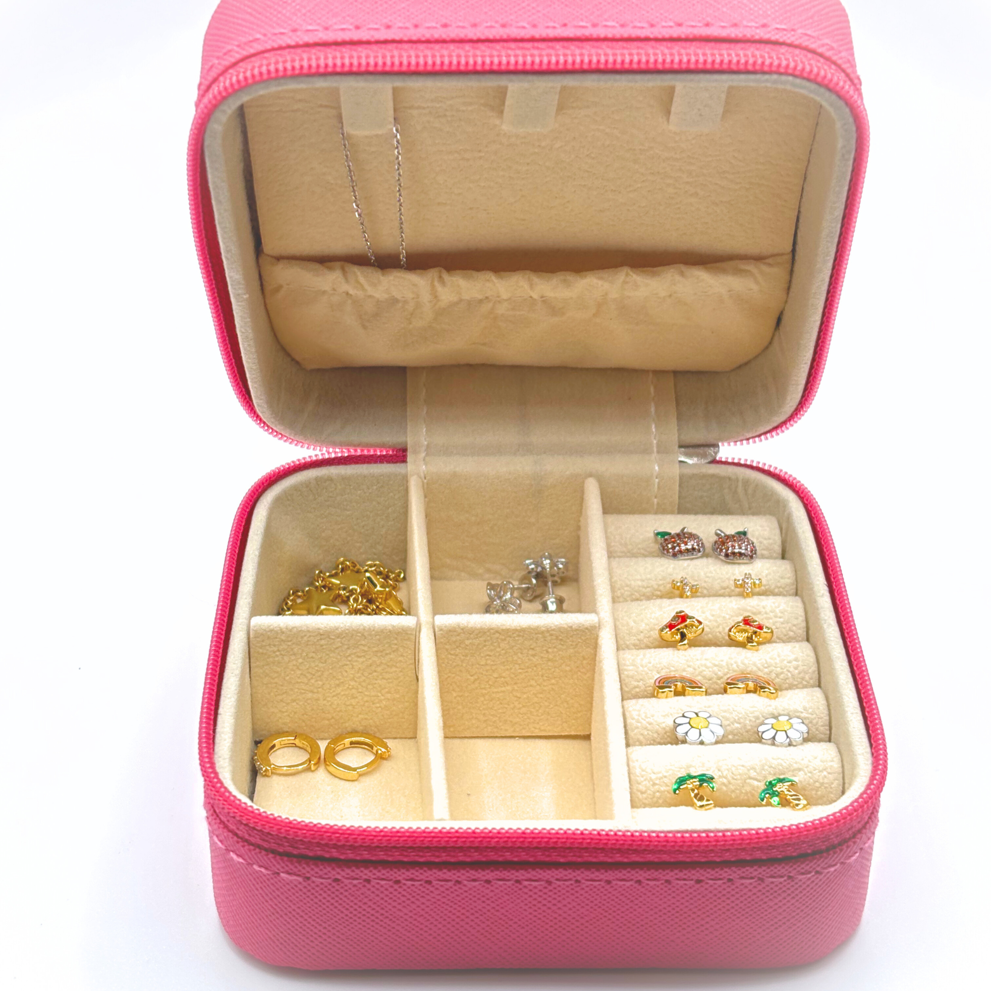 Joyero Cuadrado Tiana – Rosado / Celeste