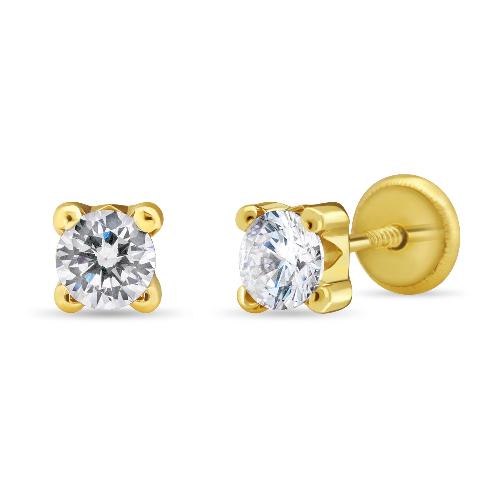 Aro con Circón Solitario de 4mm en Oro 18k