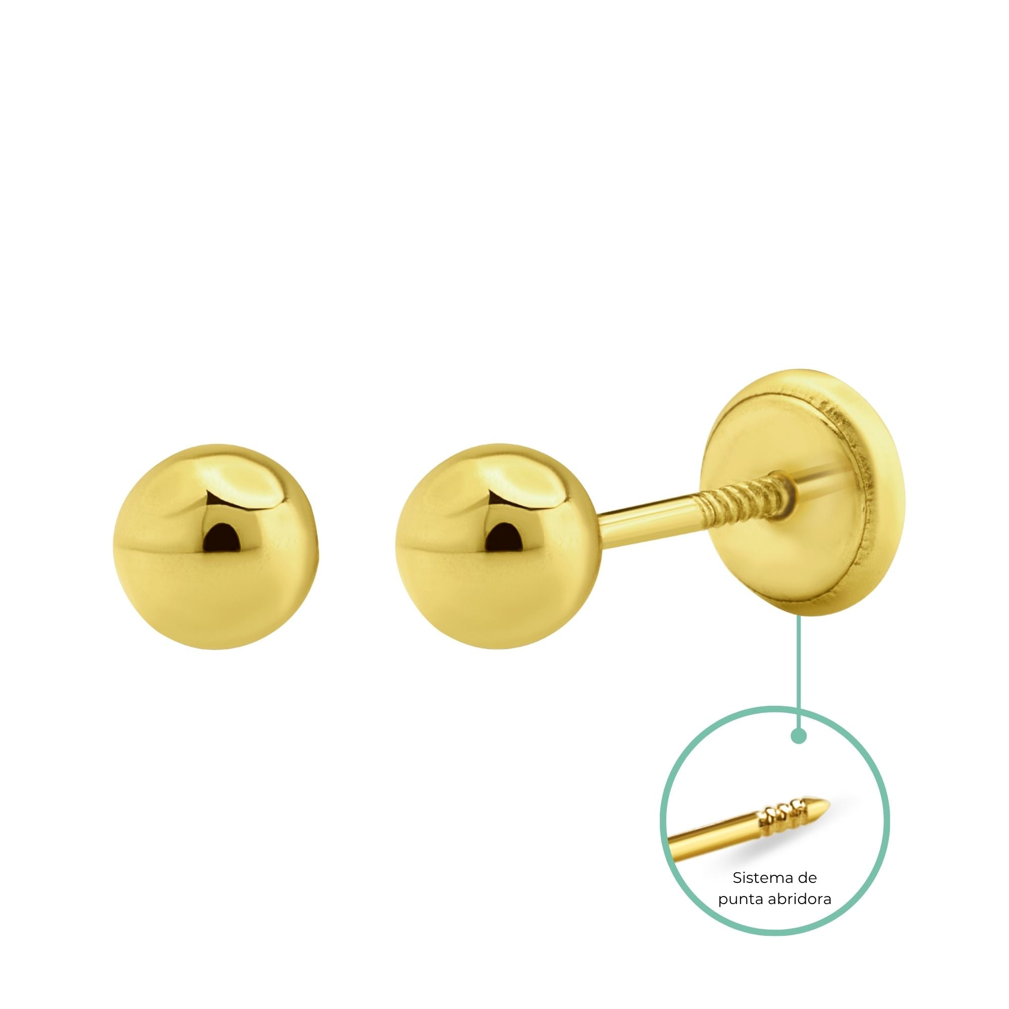 Aro Bola de 4mm de Oro 18k