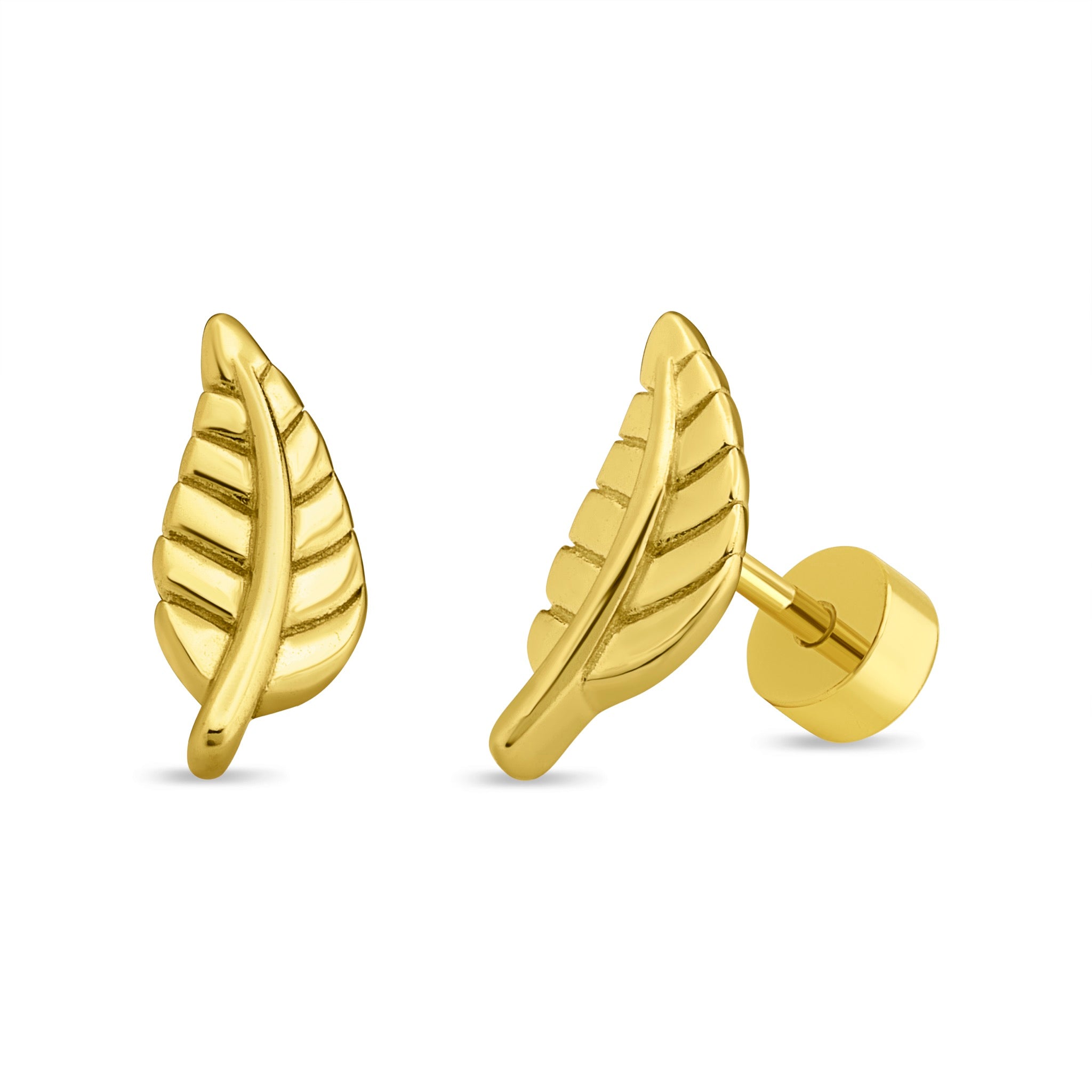 Aros de Hojas de Plata 925 bañados en Oro 18k