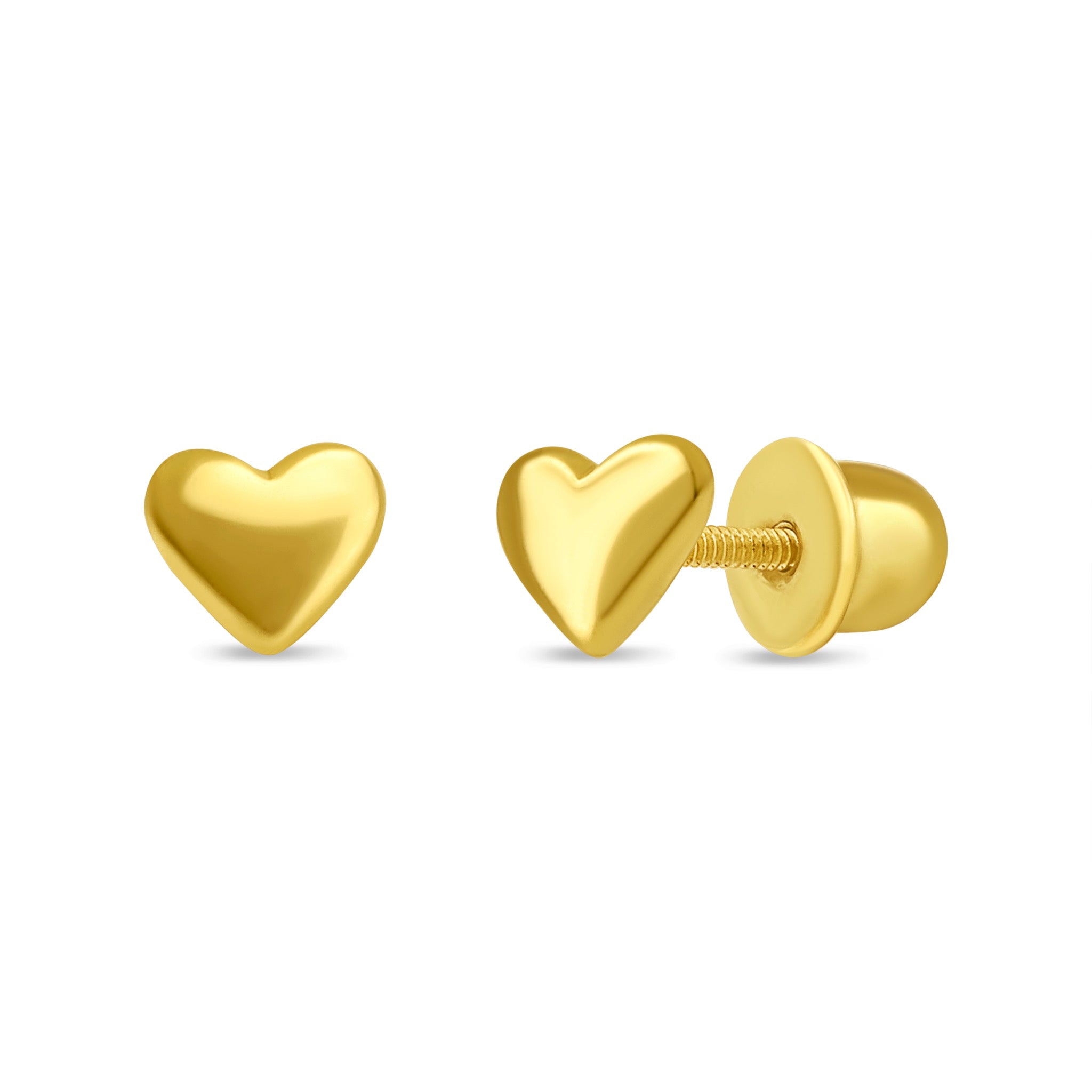 Aros de Corazón de Plata 925 enchapados en Oro 18k