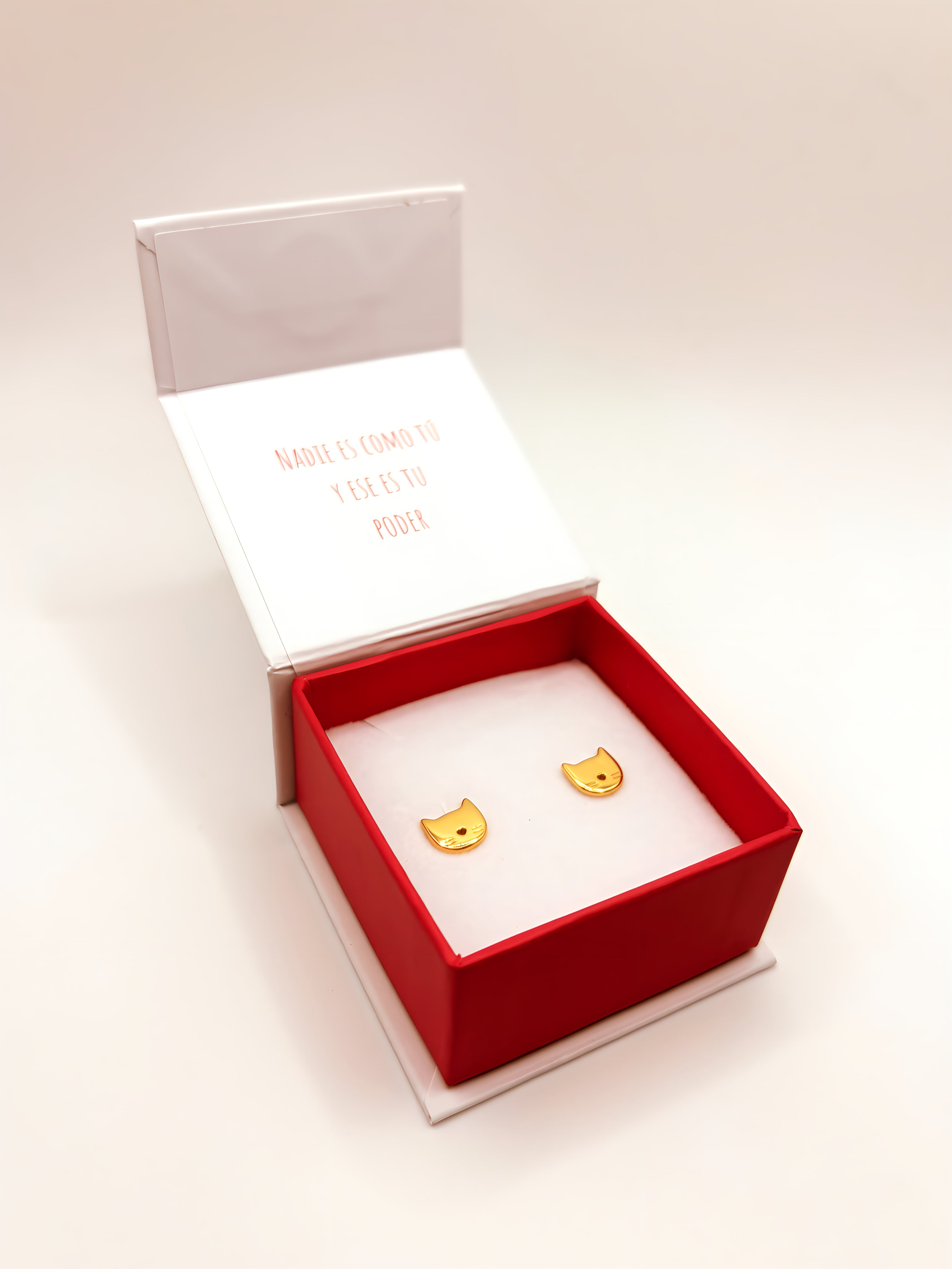 Aro de Gatito de Plata 925 enchapados en Oro 18k