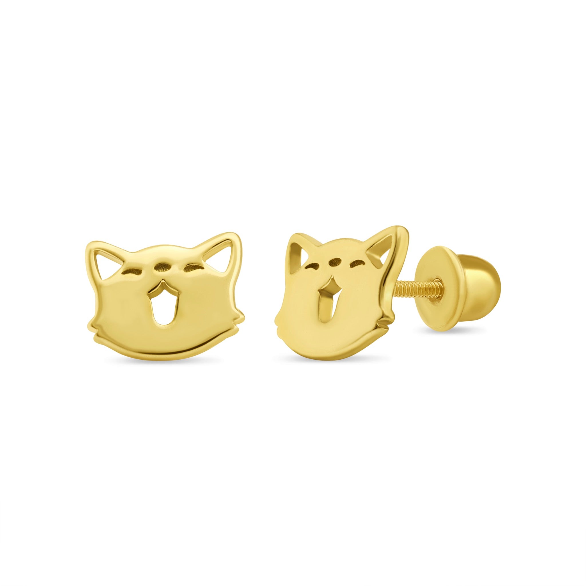 Aro de Gatito Maullador de Plata 925 enchapados en Oro 18k