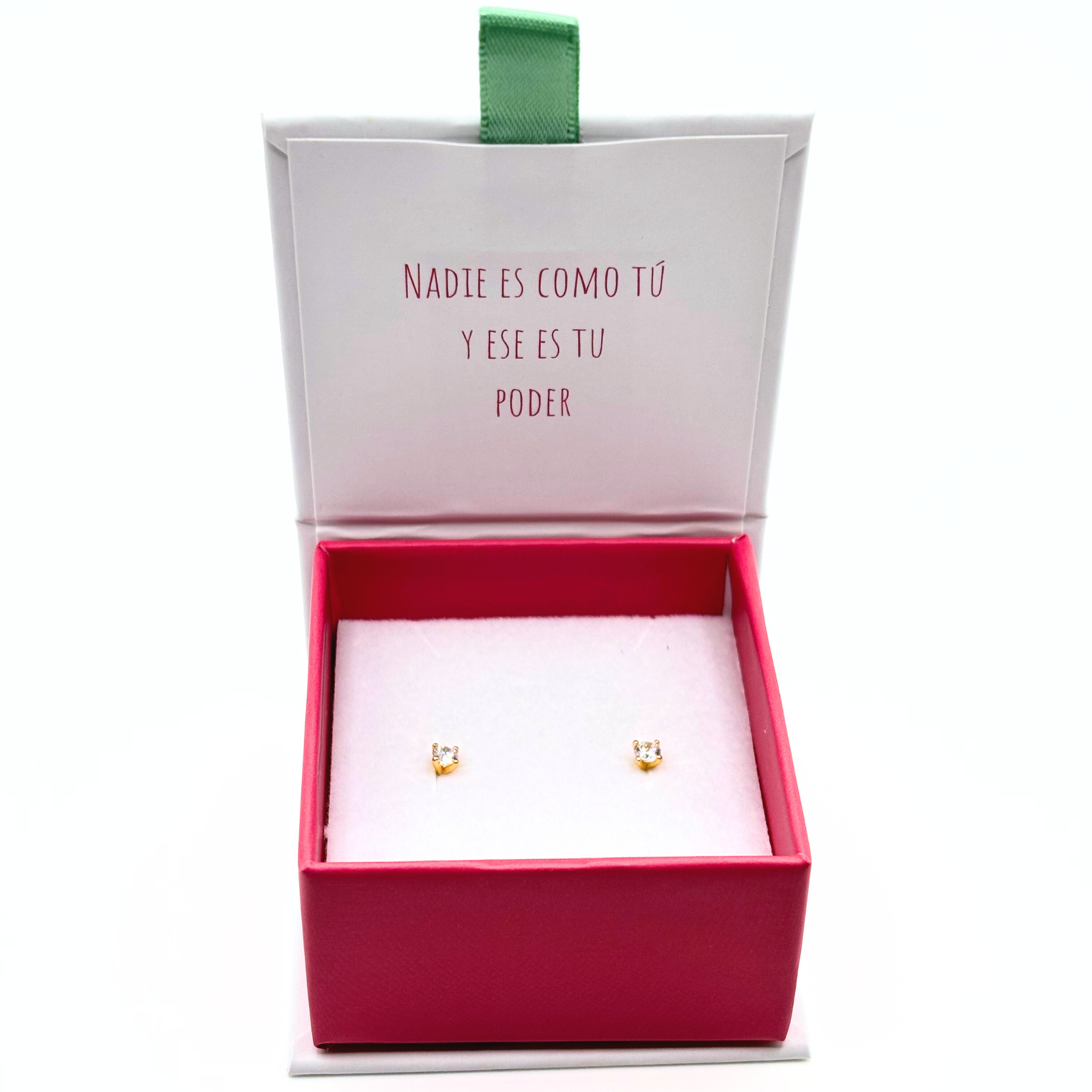 Aro Circon Solitario de 3, 4 o 5mm Plata 925 Baño Oro 18k