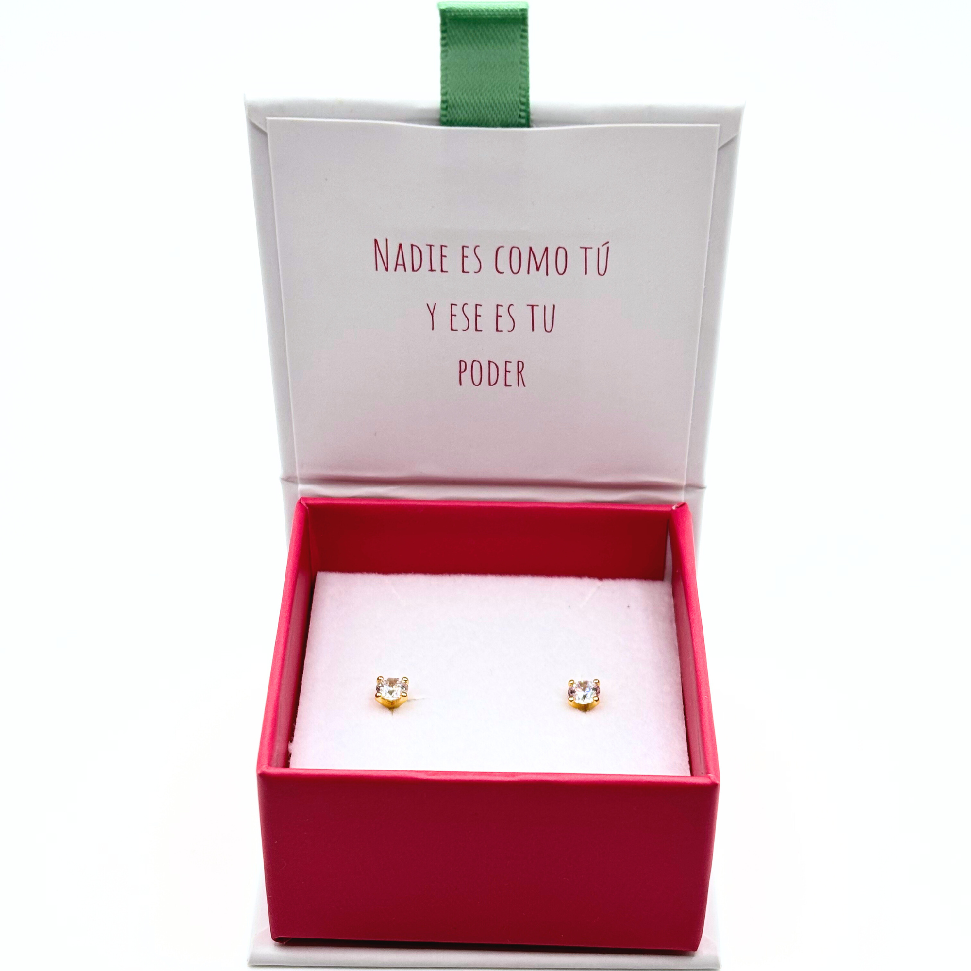 Aro Circon Solitario de 3, 4 o 5mm Plata 925 Baño Oro 18k