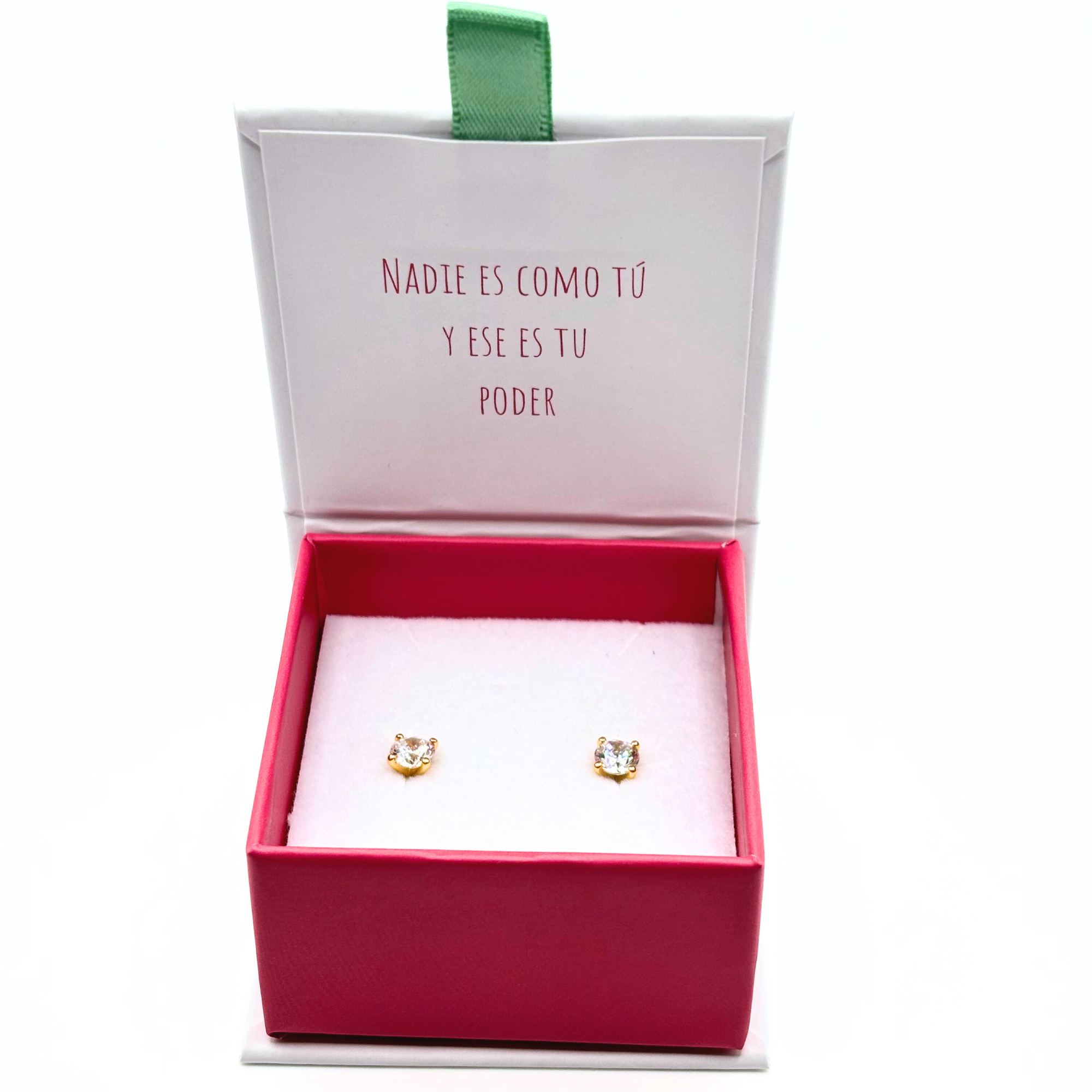 Aro Circon Solitario de 3, 4 o 5mm Plata 925 Baño Oro 18k