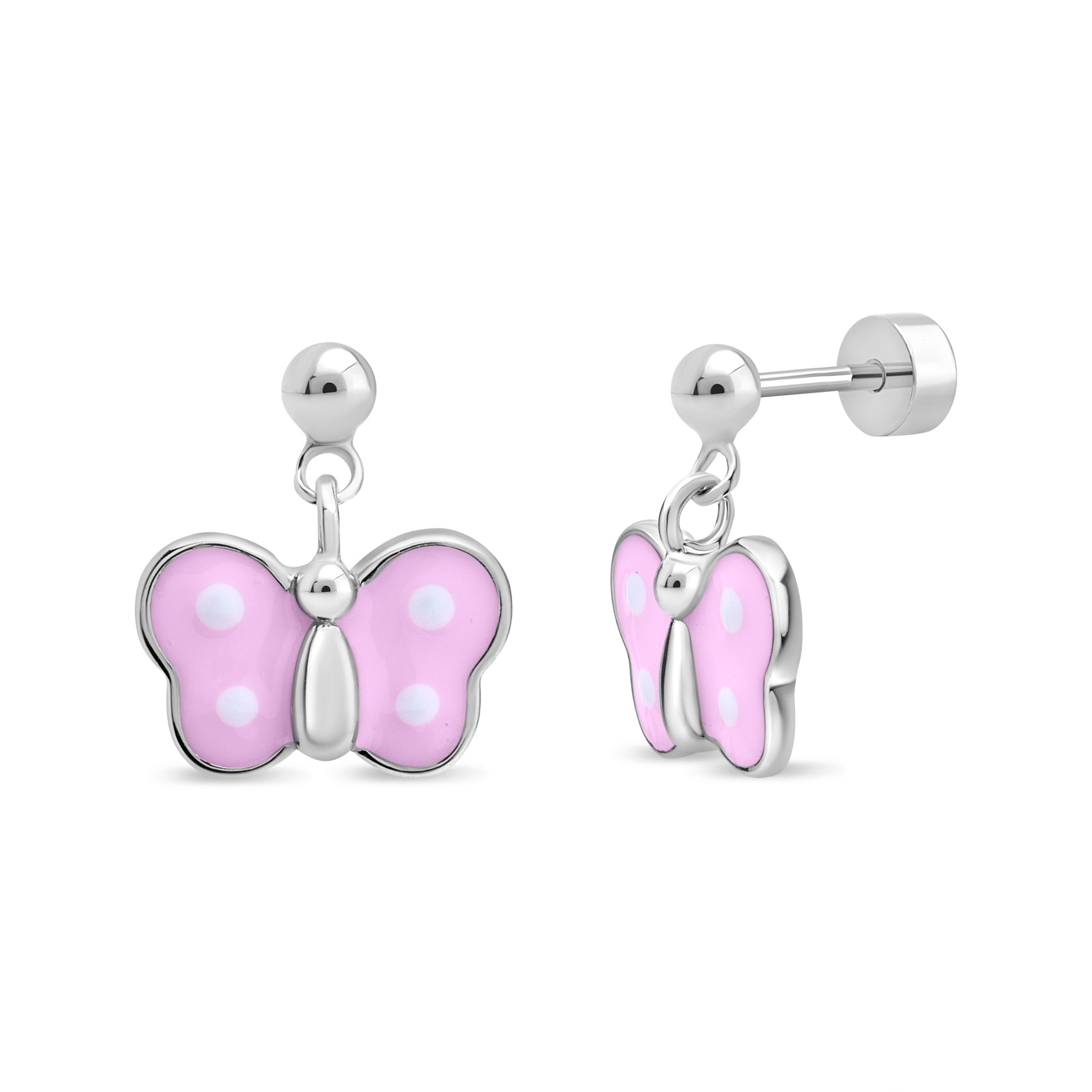 Aros Mariposa Colgante con Esmalte de Plata 925