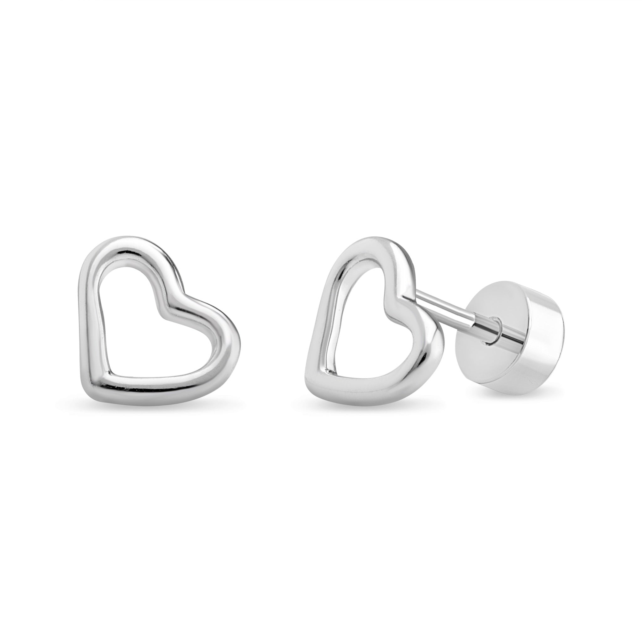 Aros de Corazón de 7,5mm de Plata 925