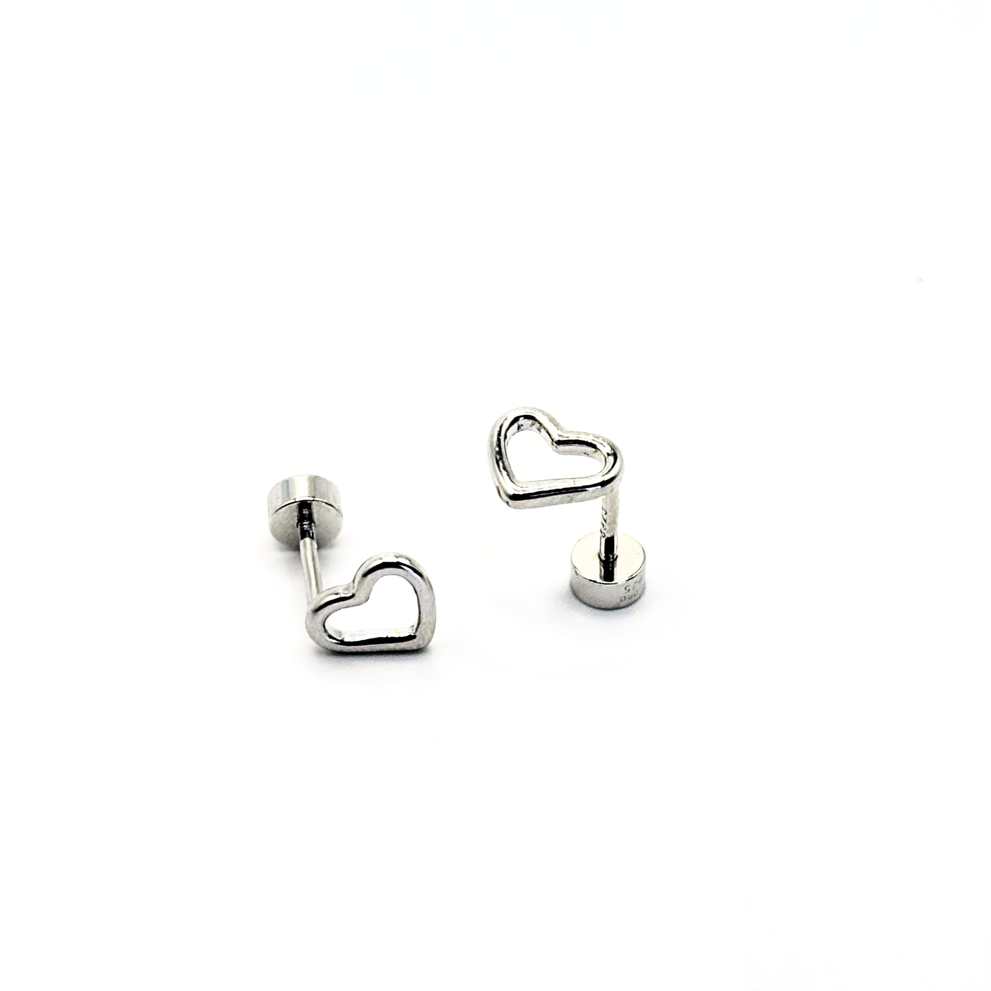 Aros de Corazón de 7,5mm de Plata 925