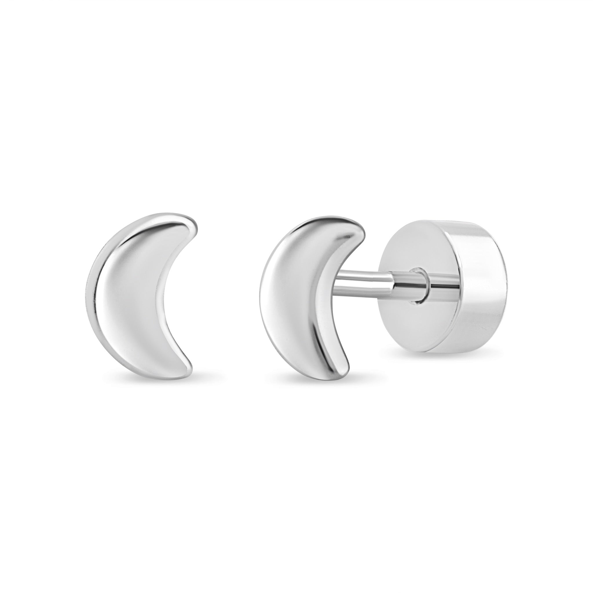 Aros de forma de Luna de Plata 925