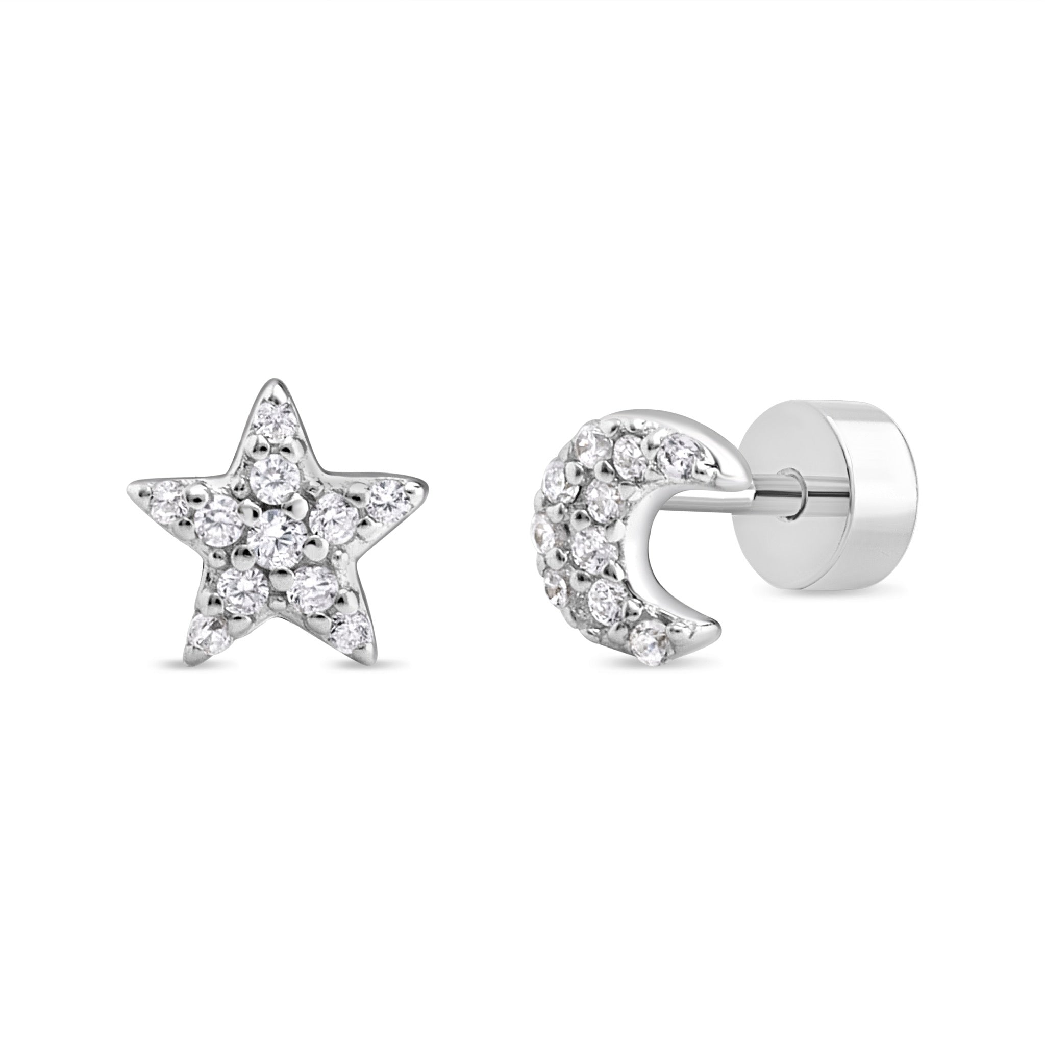 Aros de Luna y Estrella de Plata 925