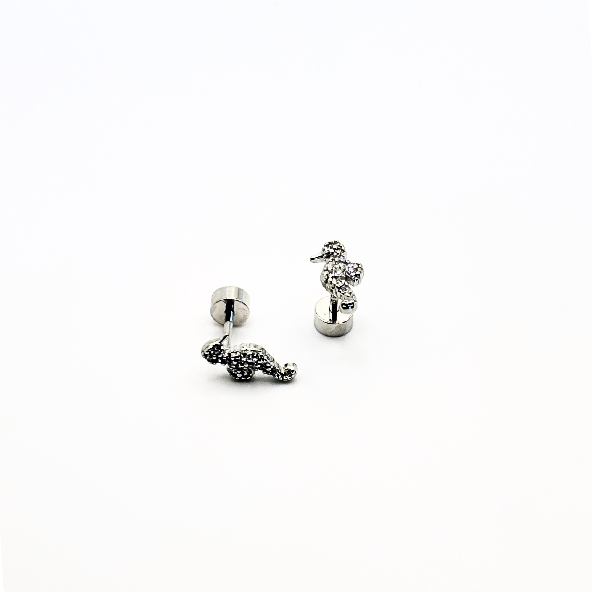 Aros de Caballito de Mar con Circones de Plata 925
