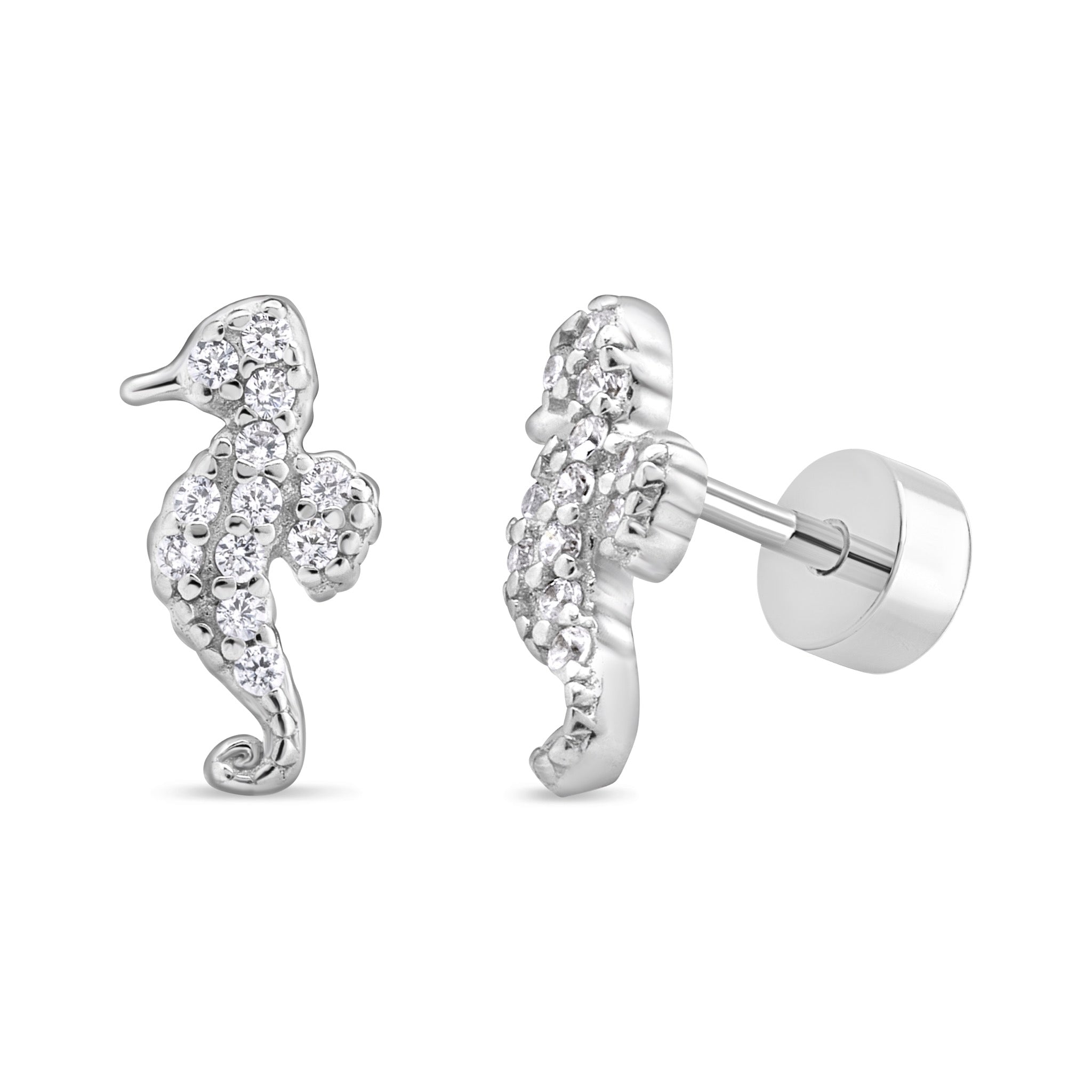 Aros de Caballito de Mar con Circones de Plata 925