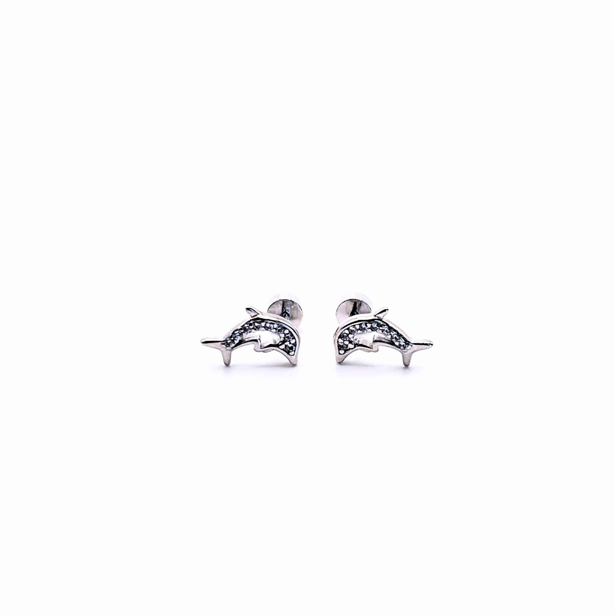 Aros de Delfin con Circones de Plata 925