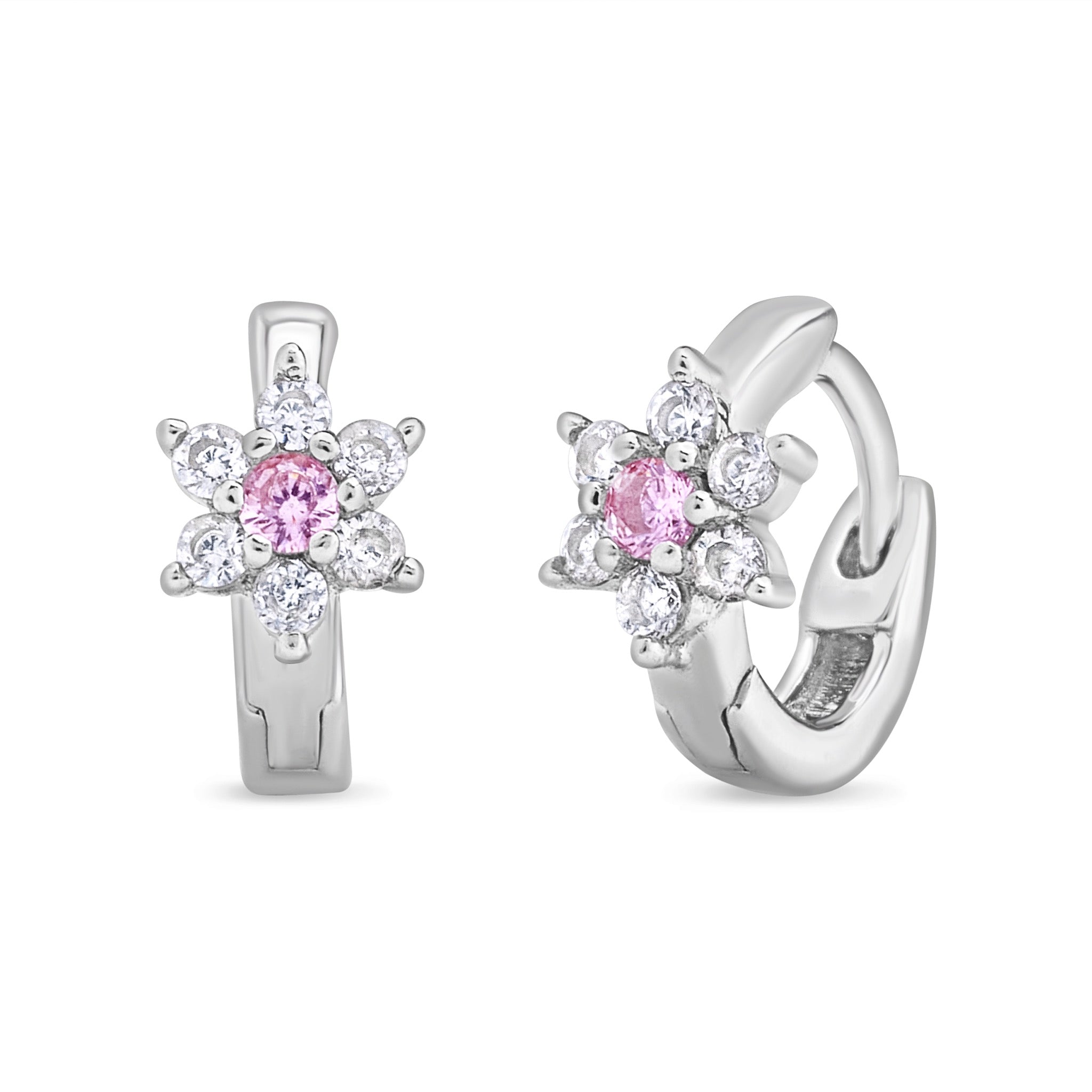 Aro Argollas de Flor con Circones de Plata 925