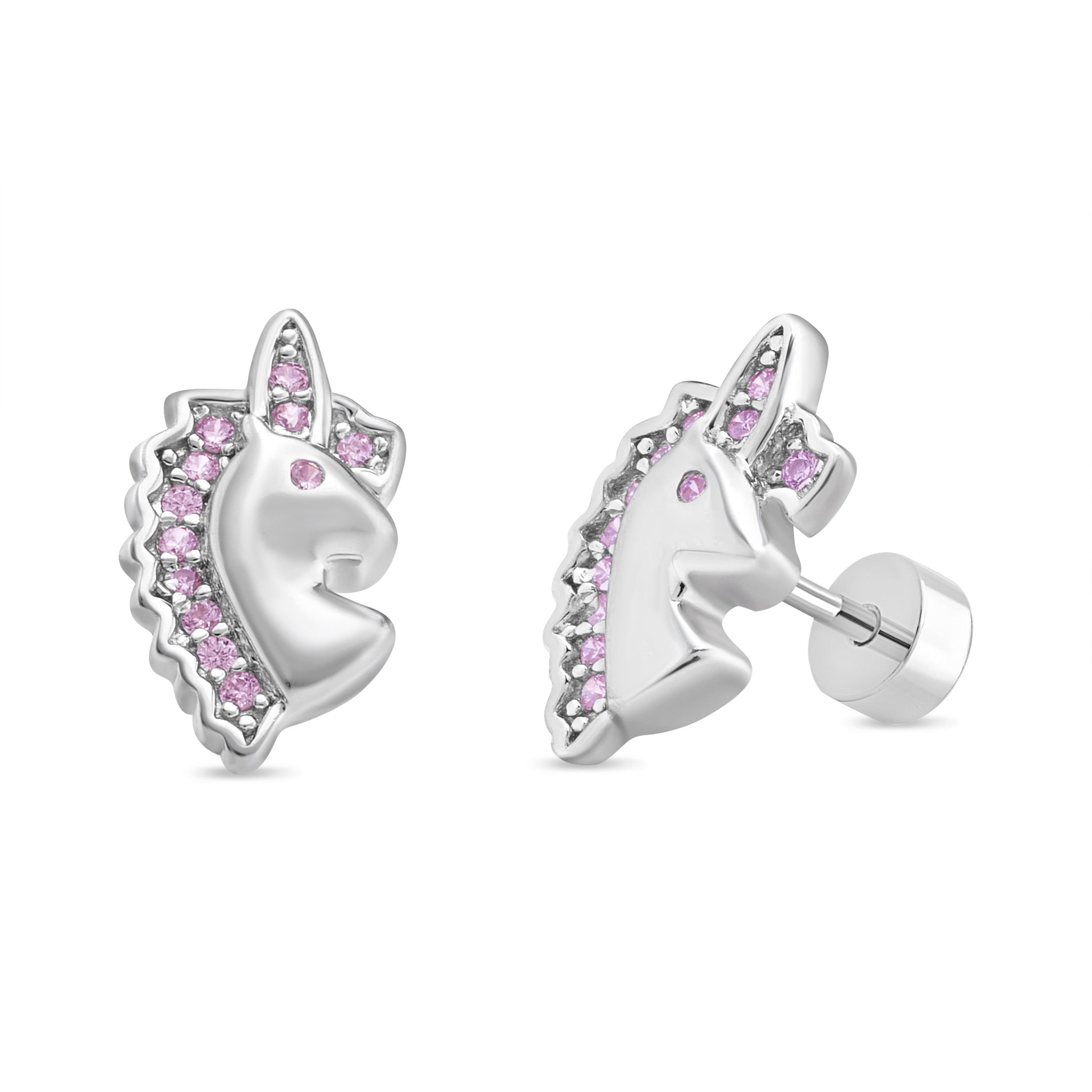 Aros de Unicornio con Circones de Plata 925