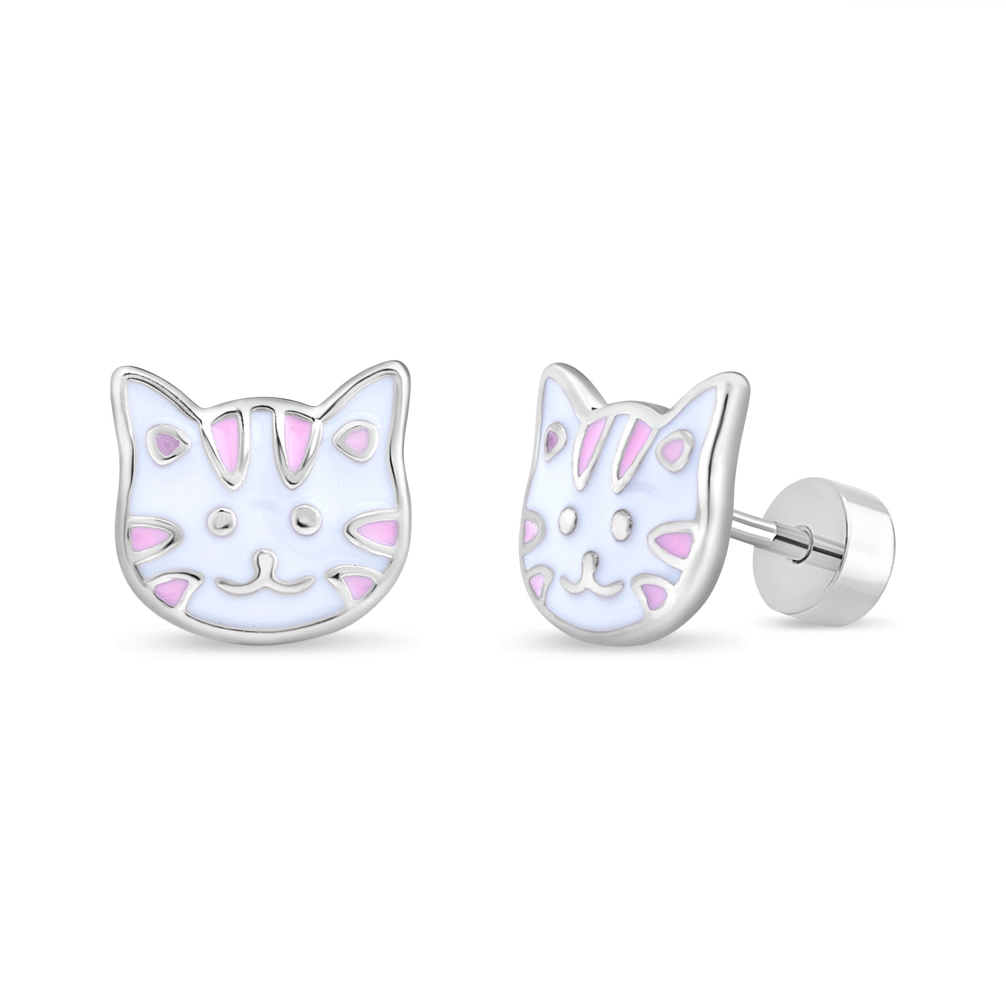 Aro de Gatito con esmalte Blanco y Rosado