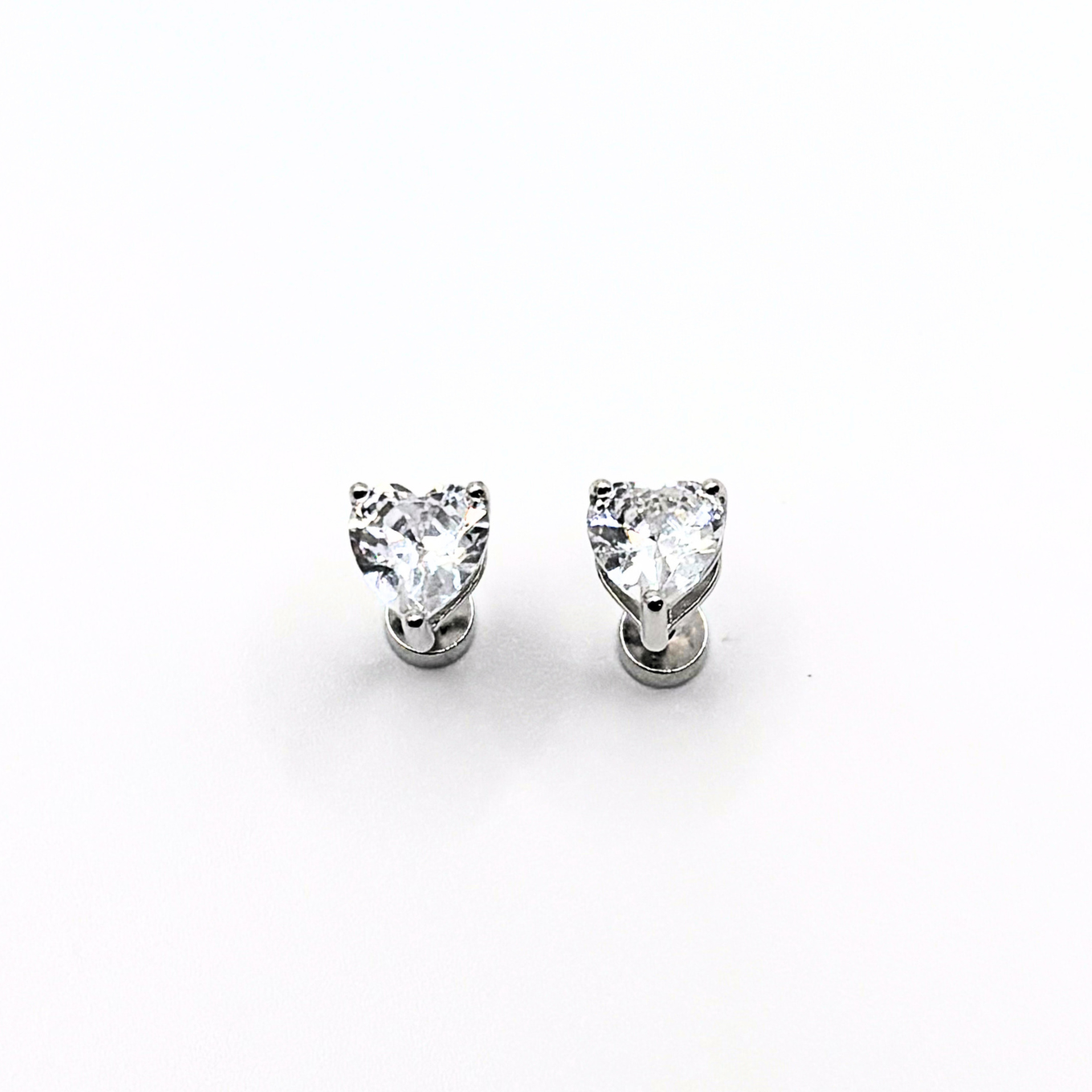 Aro de Corazón con Circón Transparente de Plata 925