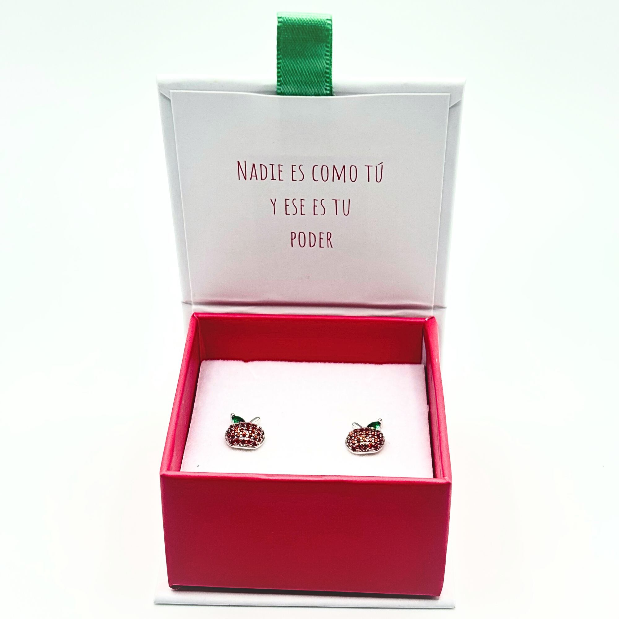 Aro de Manzana con Circones Rojos y Verdes Plata 925