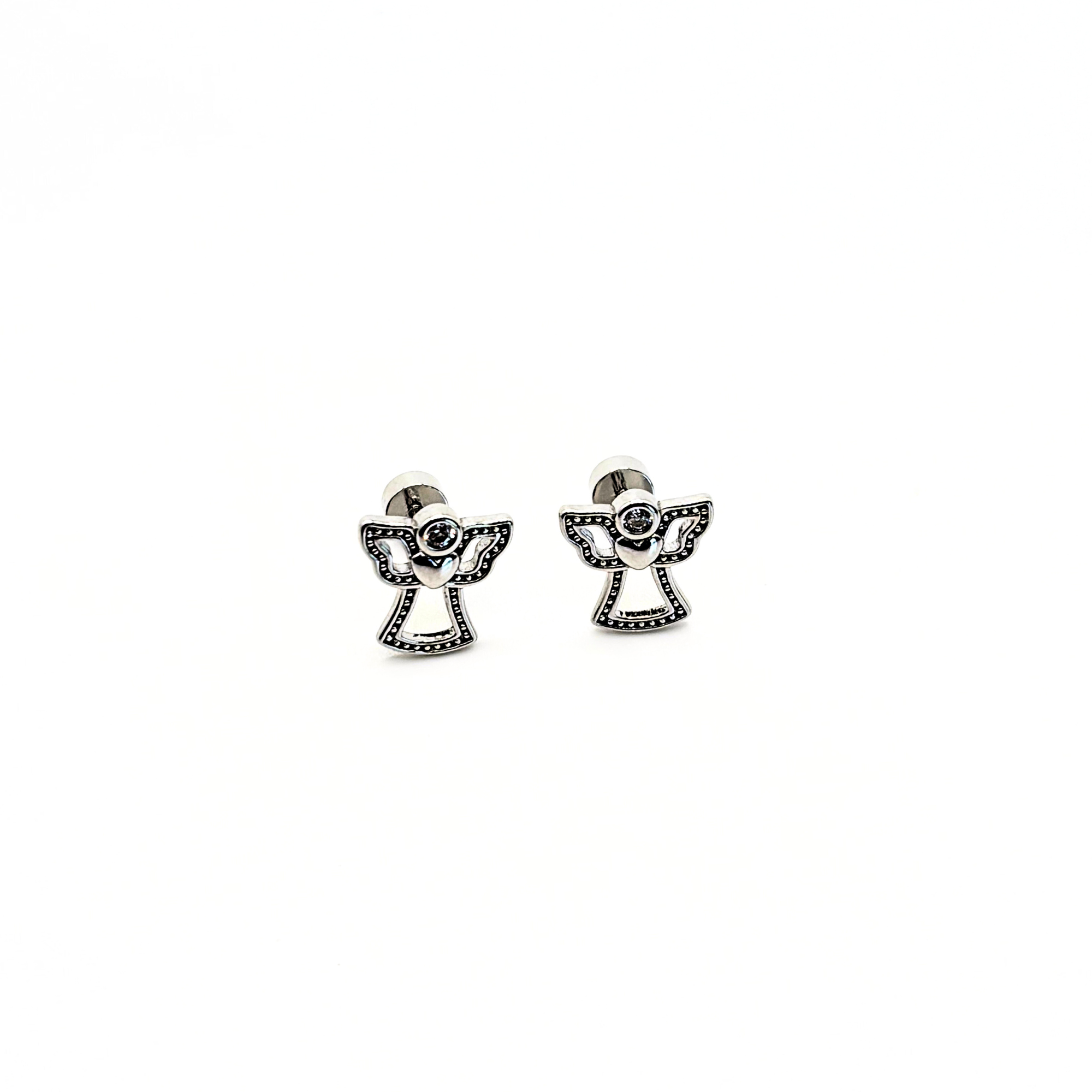Aro de Angel de la Guarda con Circones Transparentes de Plata 925