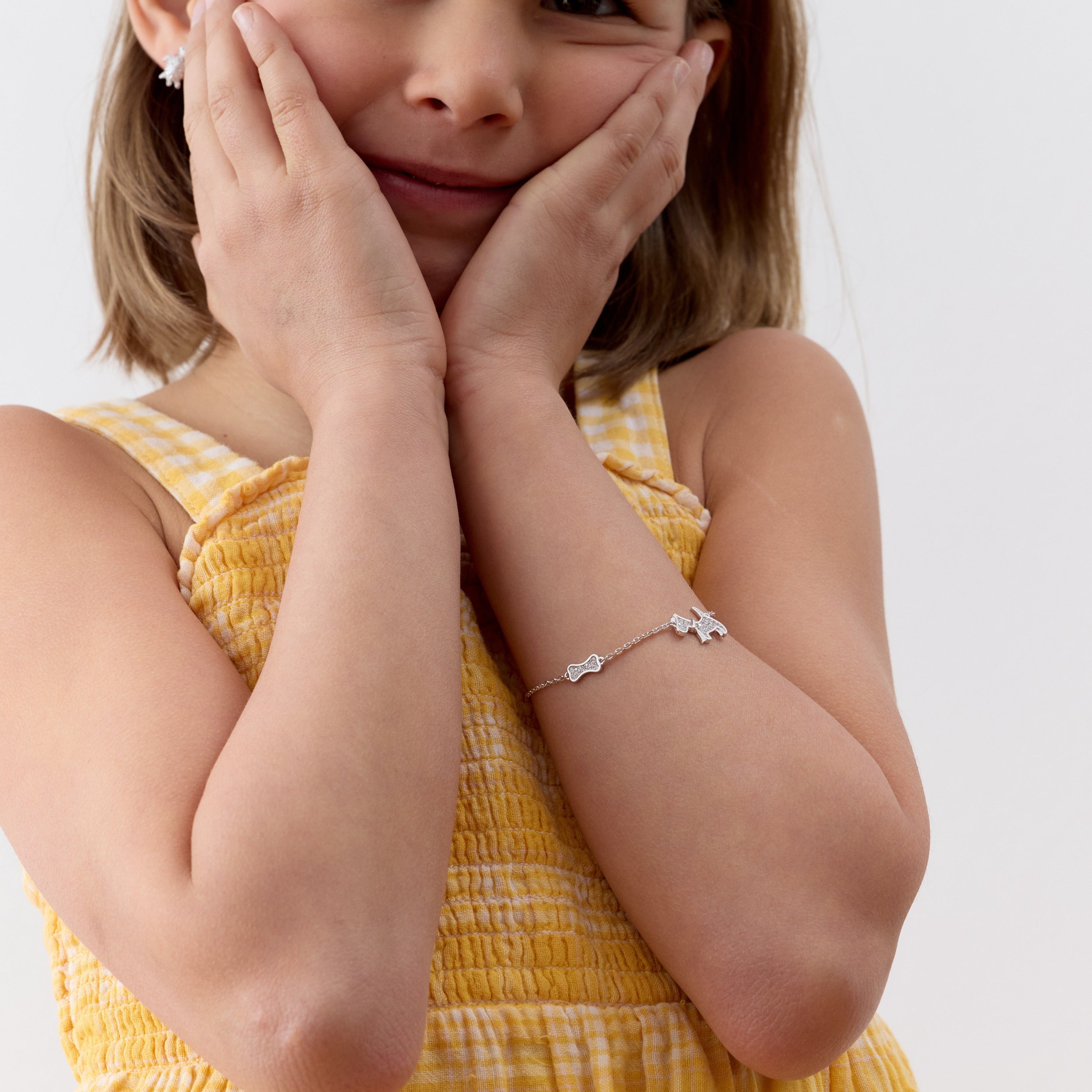 Pulsera con un Perro y su Hueso con Circonesde Plata 925