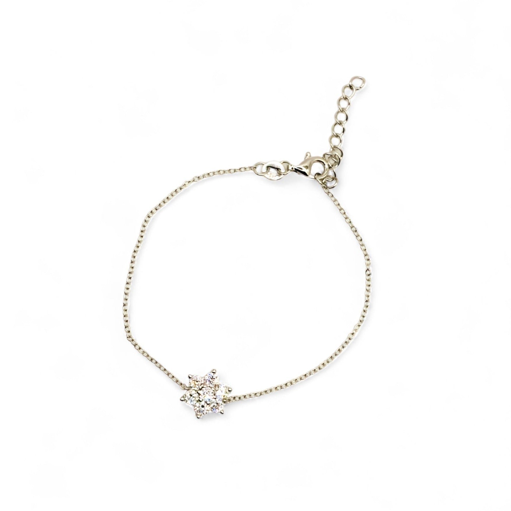 Pulsera de plata con flor de circón de Plata 925