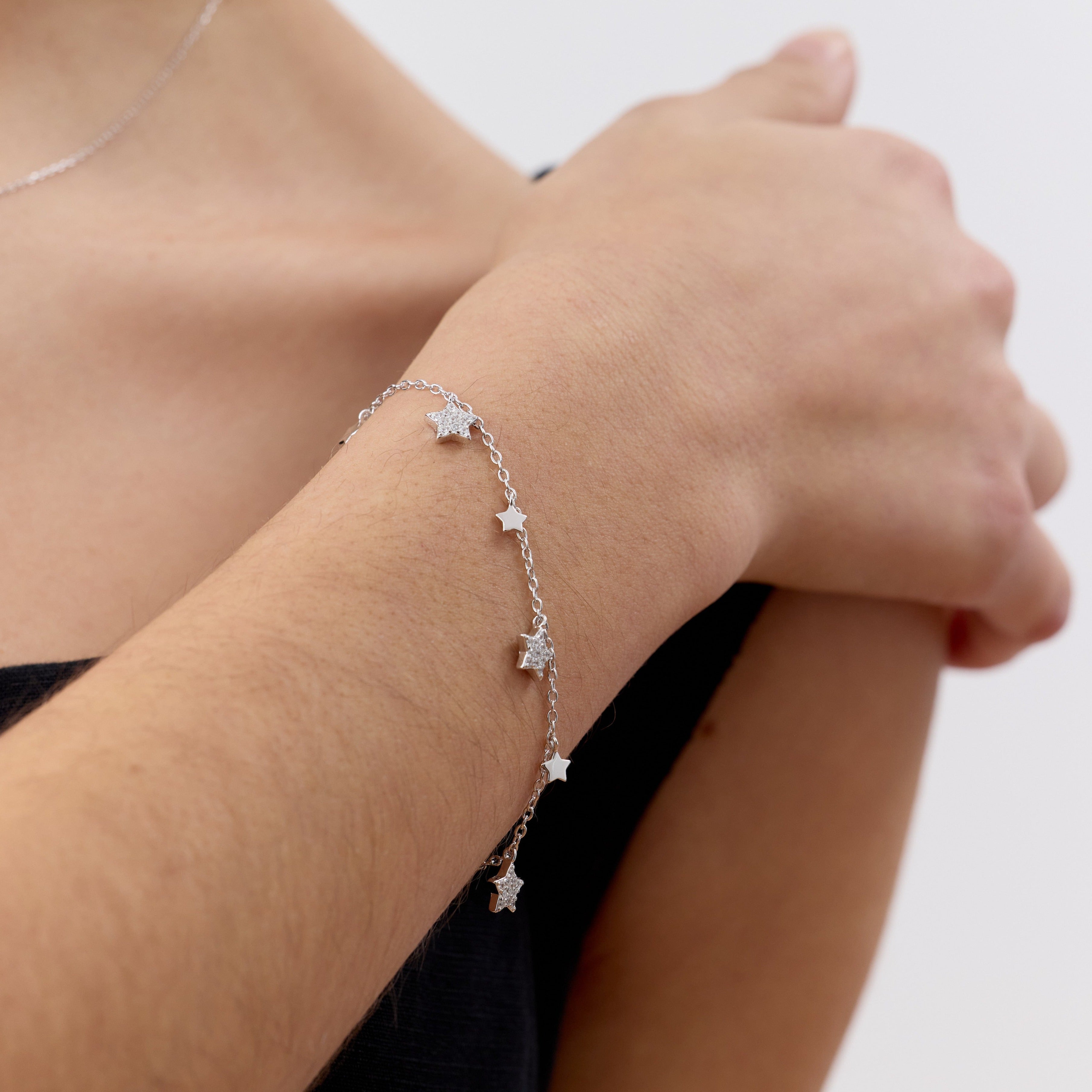 Pulsera con Estrellas con Circones de Plata 925