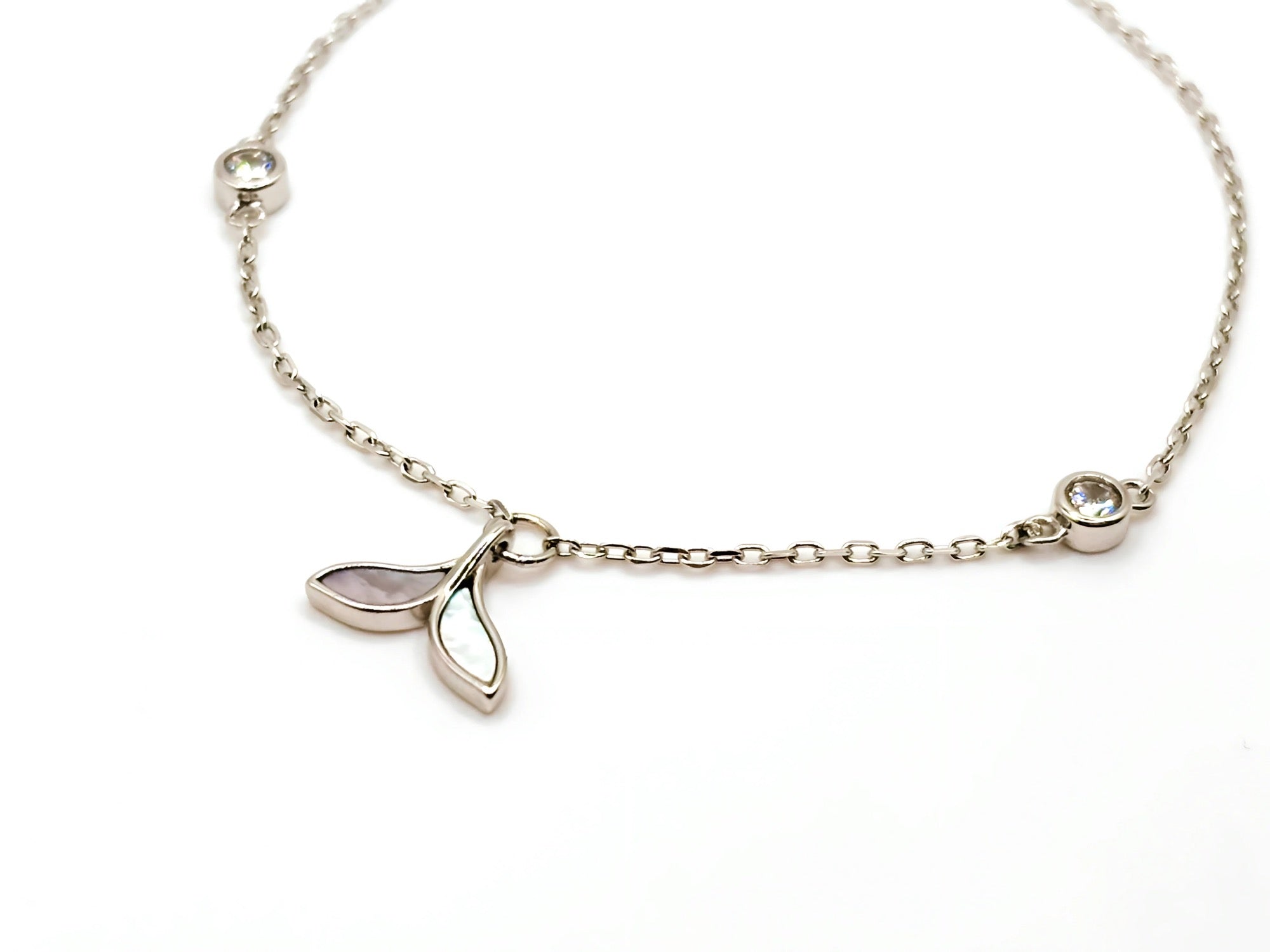 Pulsera de Cola de Ballena con Circones de Plata 925